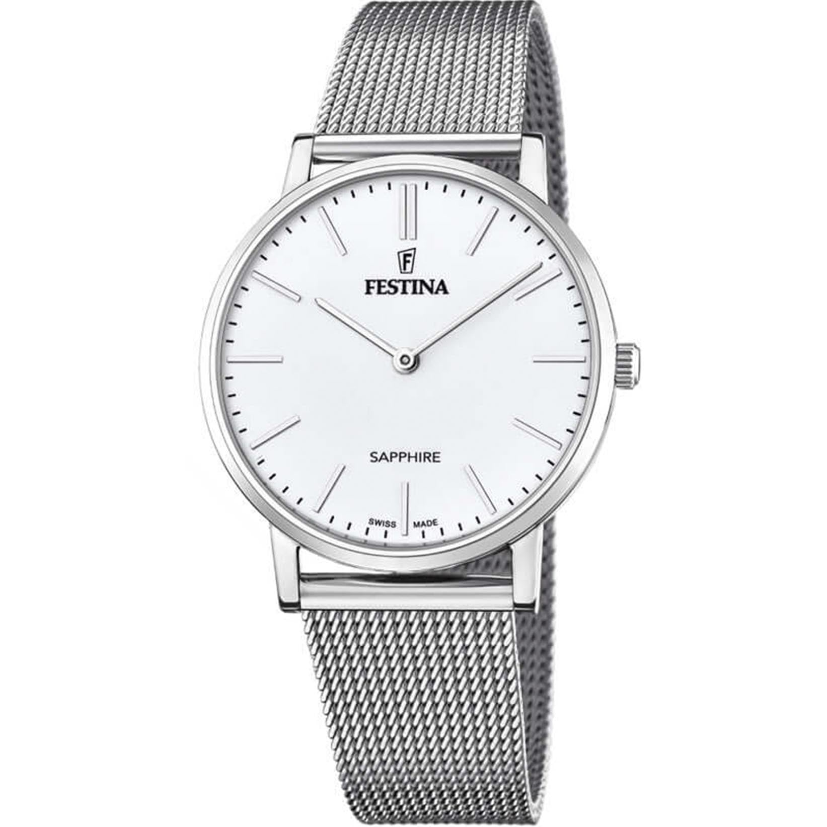 Festina Swiss Made Stainless Steel Analog Mens Watch I Model F20014/1 Quartz Movement