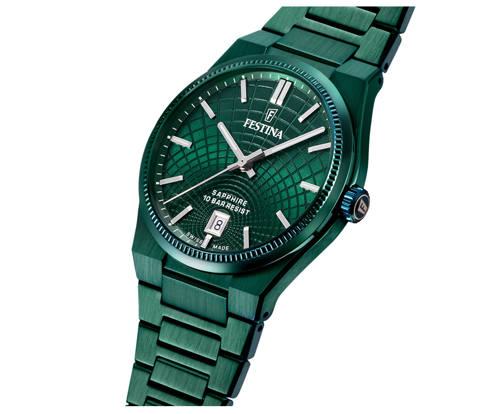 Festina Swiss Made Rive Stainless Steel Analog Mens Watch I Model F20079/1 Quartz Movement