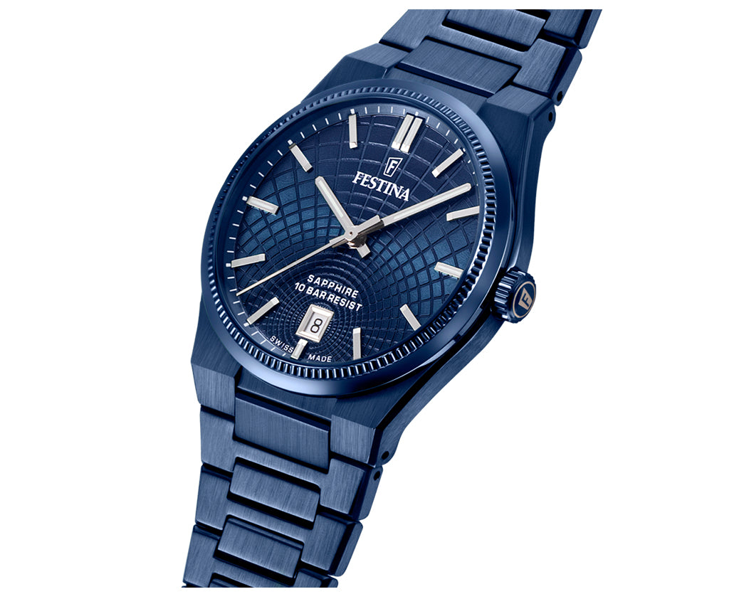 Festina Swiss Made Rive Stainless Steel Analog Mens Watch I Model F20078/1 Quartz Movement