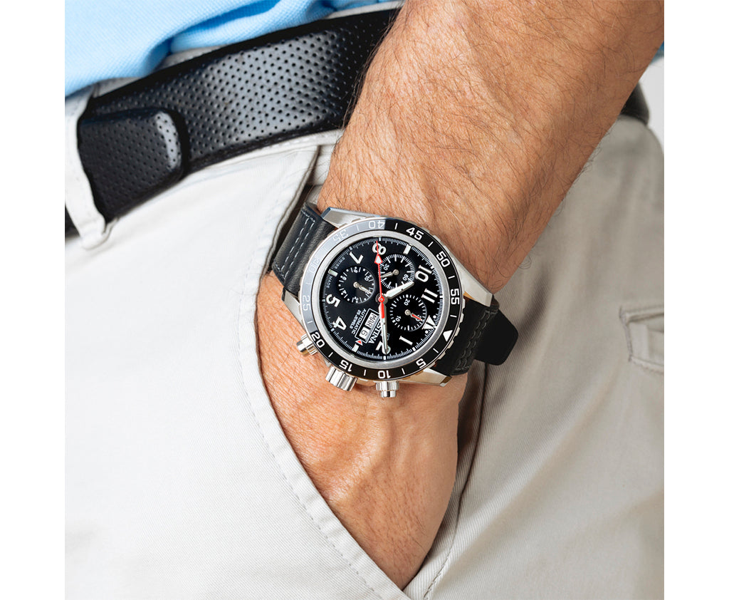 Festina Swiss Made Leather Chronograph Mens Watch I Model F20056/3 Automatic Movement