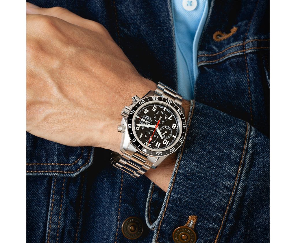 Festina Swiss Made Stainless Steel Chronograph Mens Watch I Model F20055/4 Automatic Movement