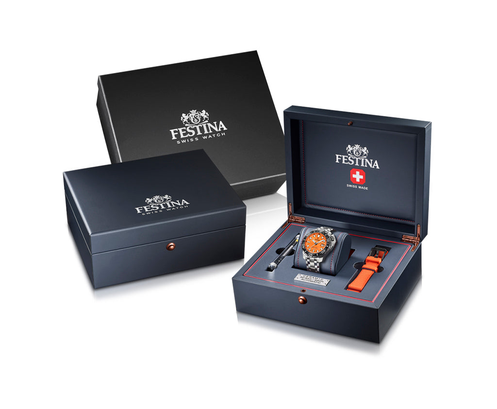 Festina Swiss Made Diver Stainless Steel Analog Mens Watch I Model F20043/3 Automatic Movement