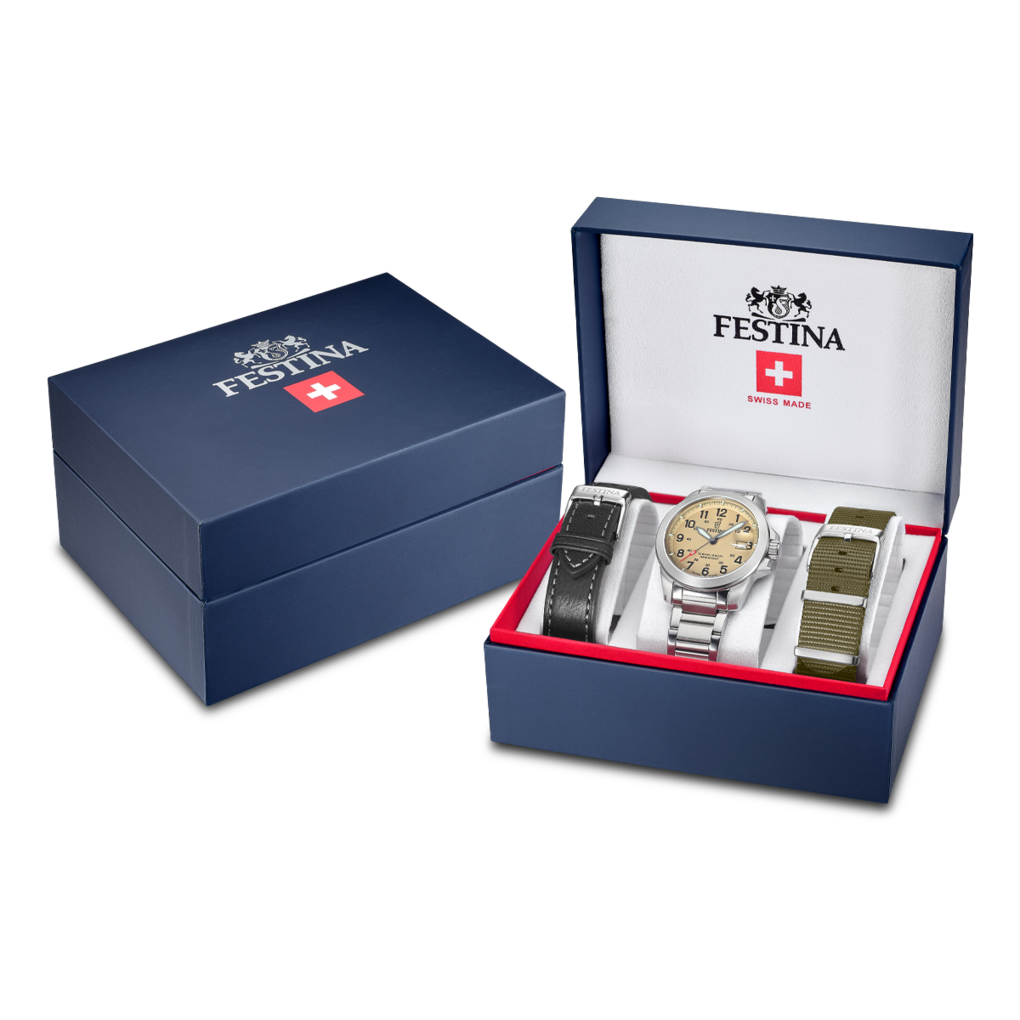 Festina Swiss Made Stainless Steel Analog Mens Watch I Model F20081-1 Quartz Movement