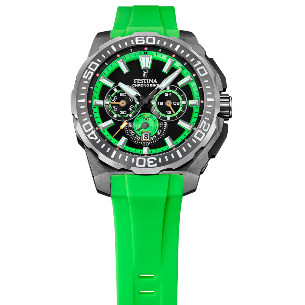 Festina Chrono Bike Rubber Chronograph Mens Watch I Model F20725-3 Quartz Movement