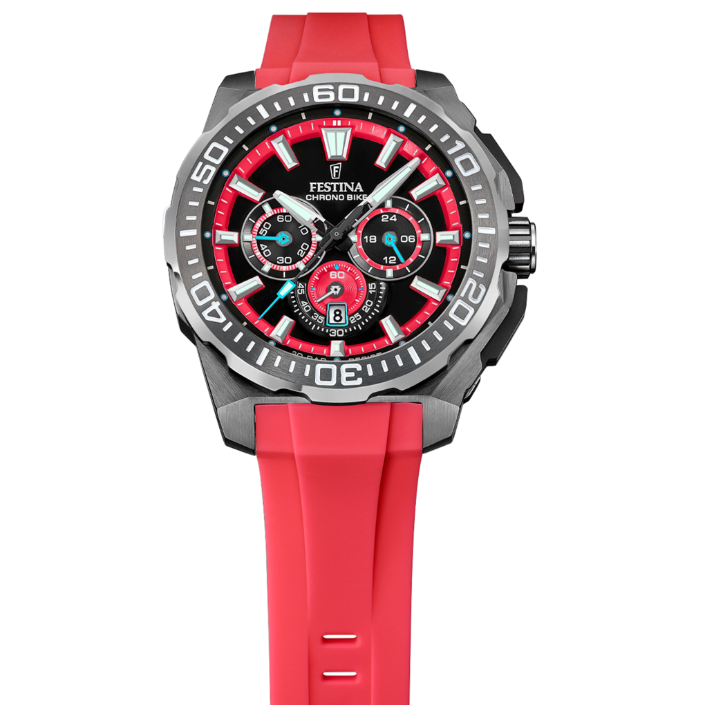 Festina Chrono Bike Rubber Chronograph Mens Watch I Model F20725-5 Quartz Movement