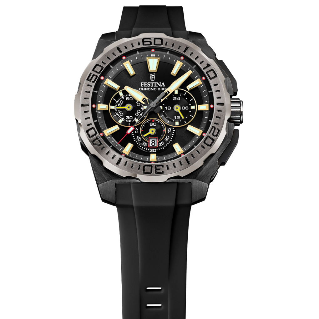 Festina Chrono Bike Rubber Chronograph Mens Watch I Model F20726-3 Quartz Movement