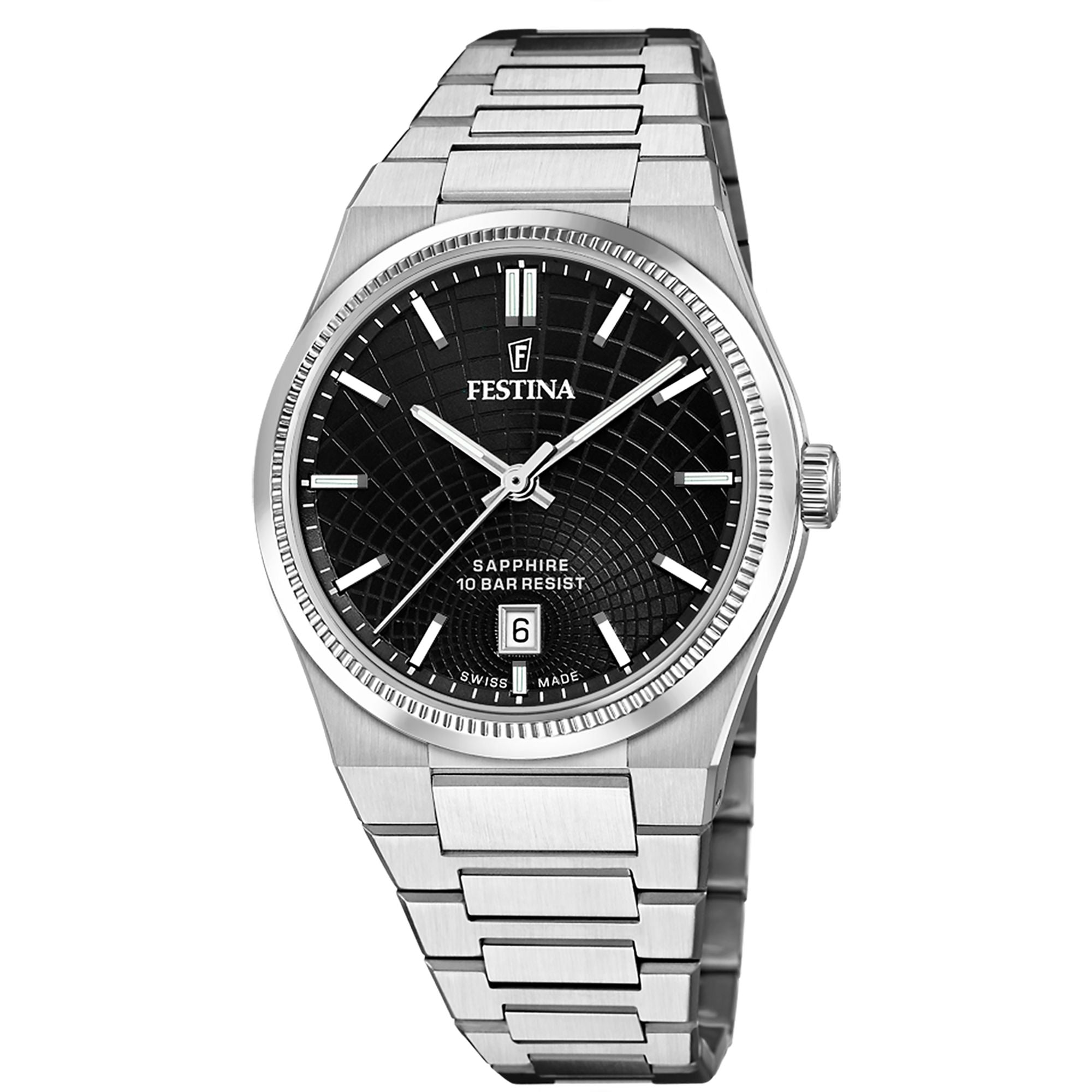 Festina Swiss Made Rive Stainless Steel Analog Mens Watch I Model F20051/6 Quartz Movement