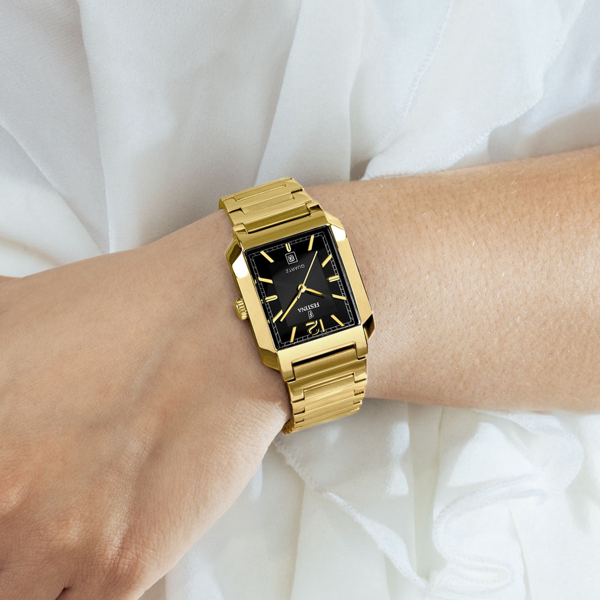 Festina On The Square Stainless Steel Analog Ladies Watch I Model F20680/4 Quartz Movement