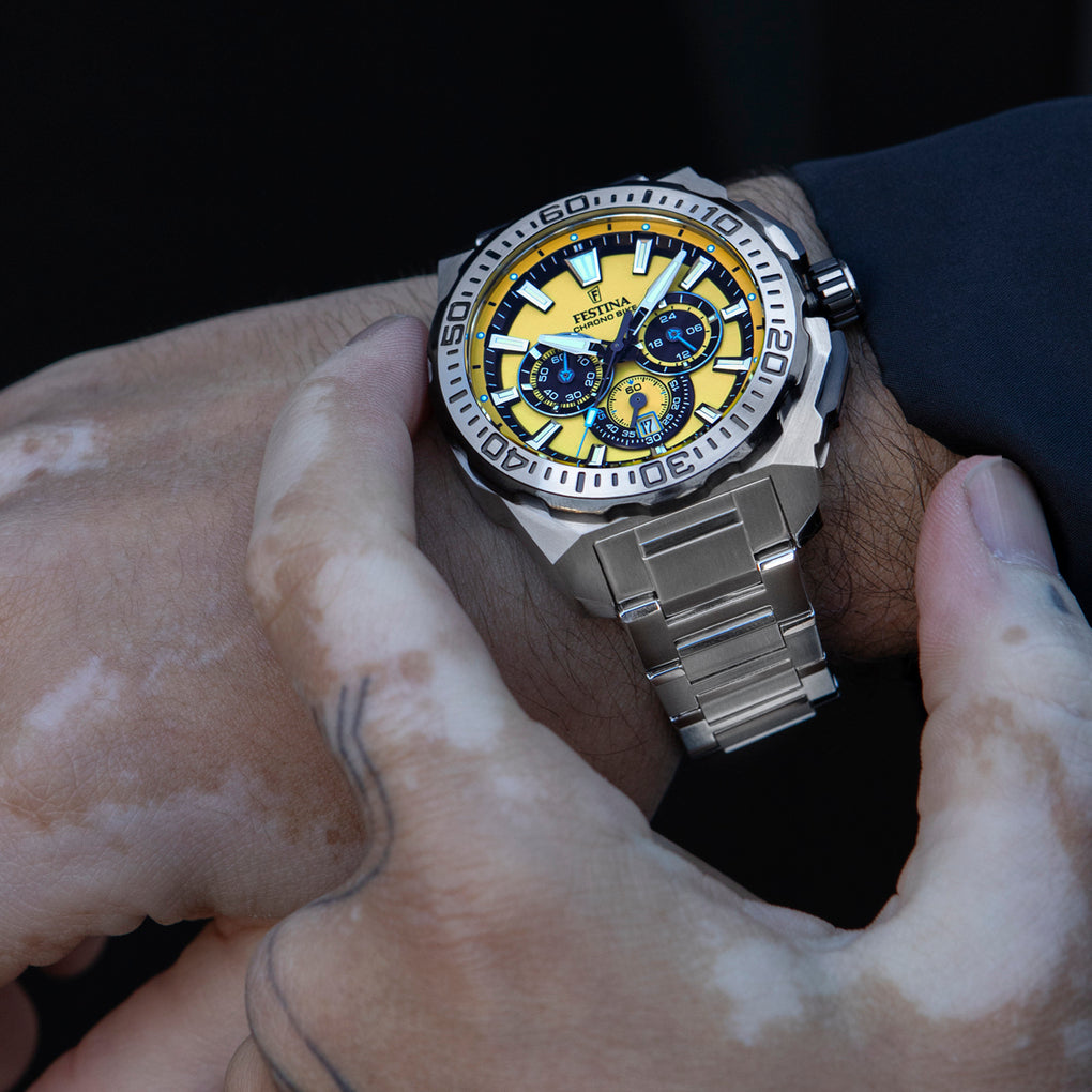 Festina Chrono Bike Stainless Steel Chronograph Mens Watch I Model F20724-4 Quartz Movement