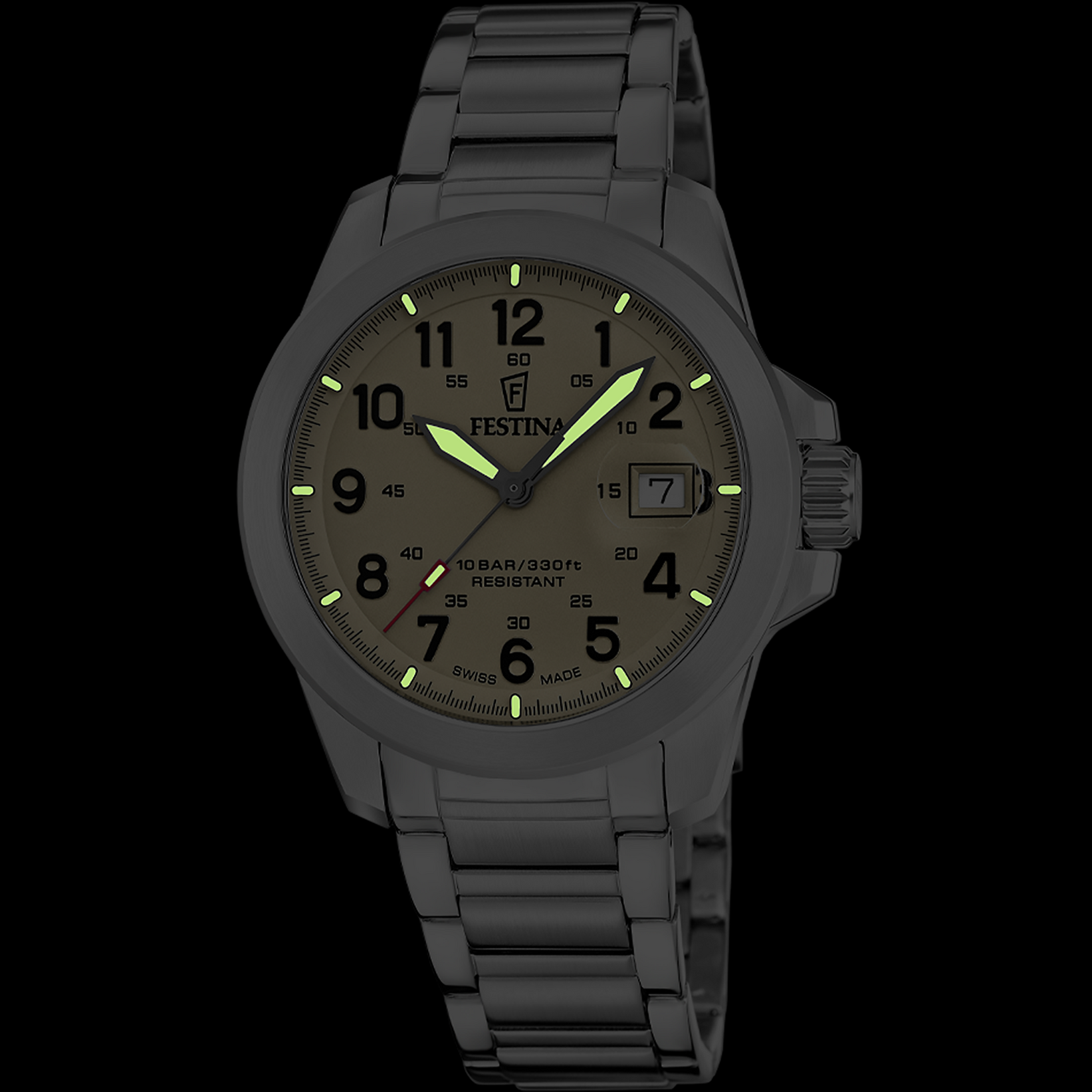 Festina Swiss Made Stainless Steel Analog Mens Watch I Model F20081-1 Quartz Movement