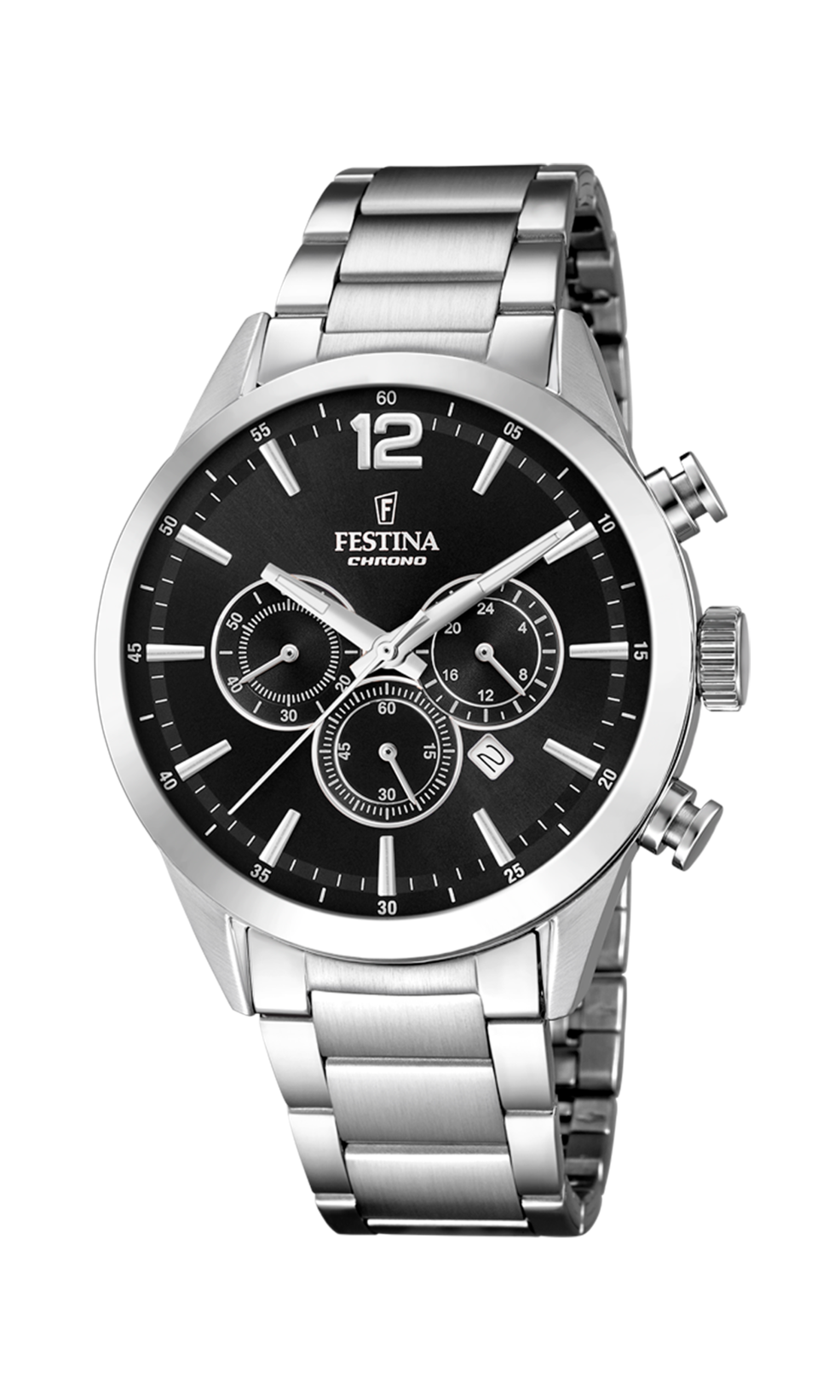 Festina Timeless Chronograph Stainless Steel Mens Watch I Model F20343-8 Quartz Movement