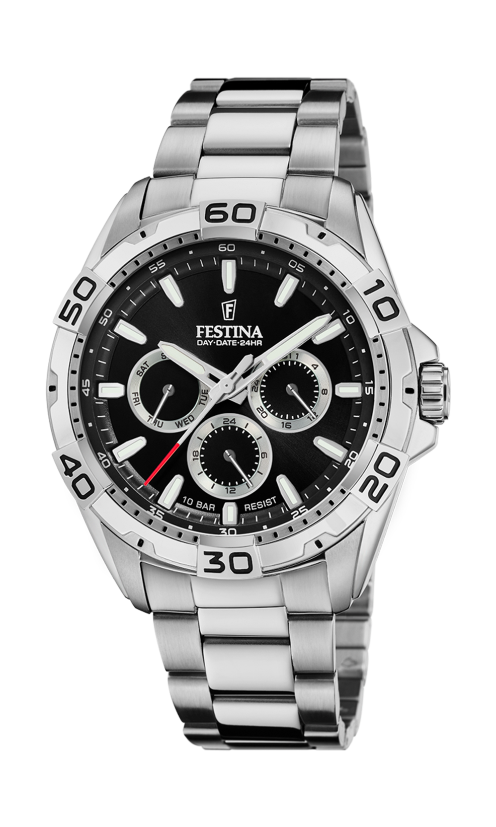 Festina Multifunction Stainless Steel Multifunción Mens Watch I Model F20623-4 Quartz Movement