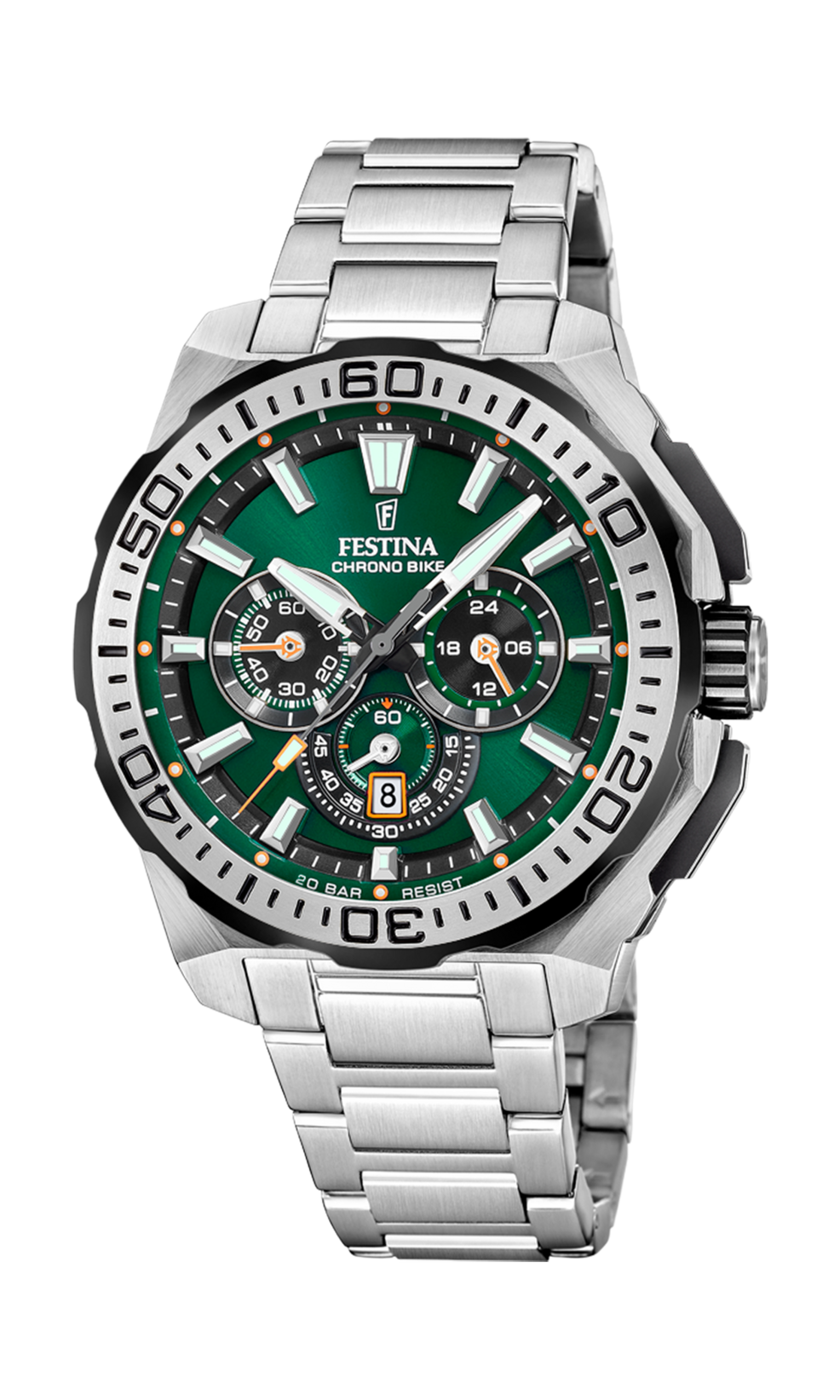 Festina Chrono Bike Stainless Steel Chronograph Mens Watch I Model F20724-3 Quartz Movement