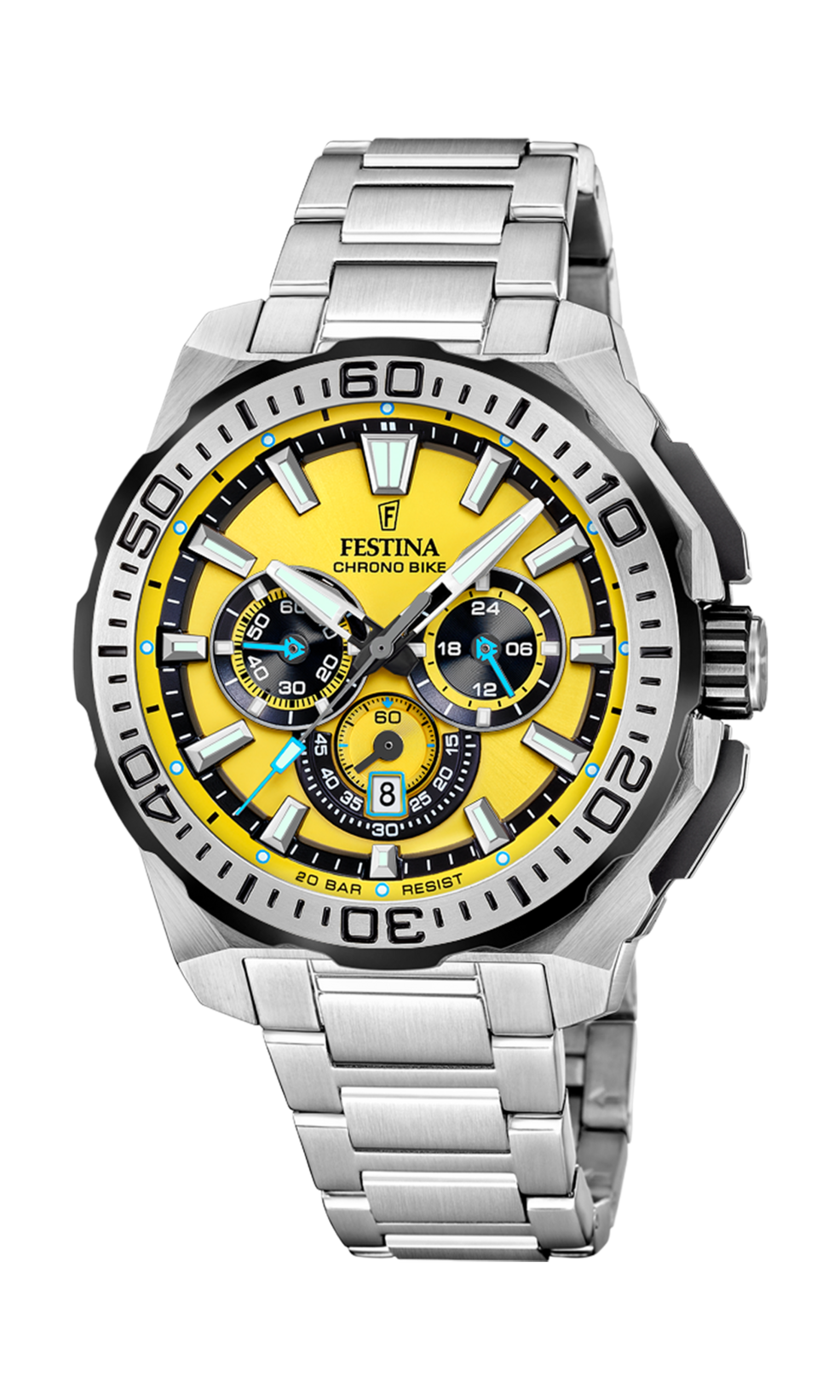 Festina Chrono Bike Stainless Steel Chronograph Mens Watch I Model F20724-4 Quartz Movement