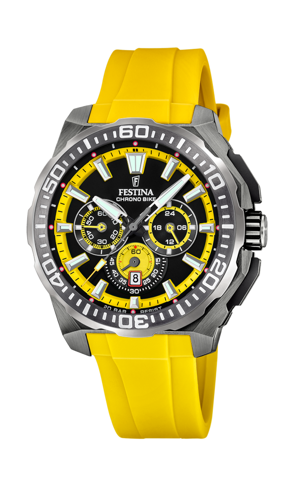 Festina Chrono Bike Rubber Chronograph Mens Watch I Model F20725-1 Quartz Movement