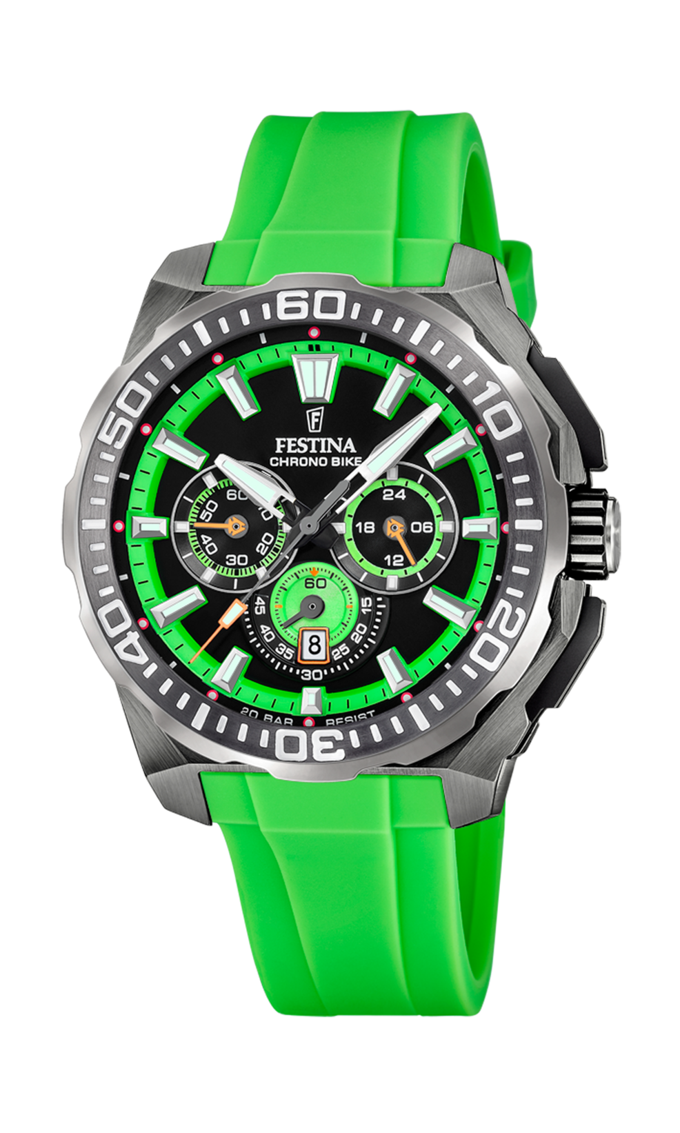 Festina Chrono Bike Rubber Chronograph Mens Watch I Model F20725-3 Quartz Movement