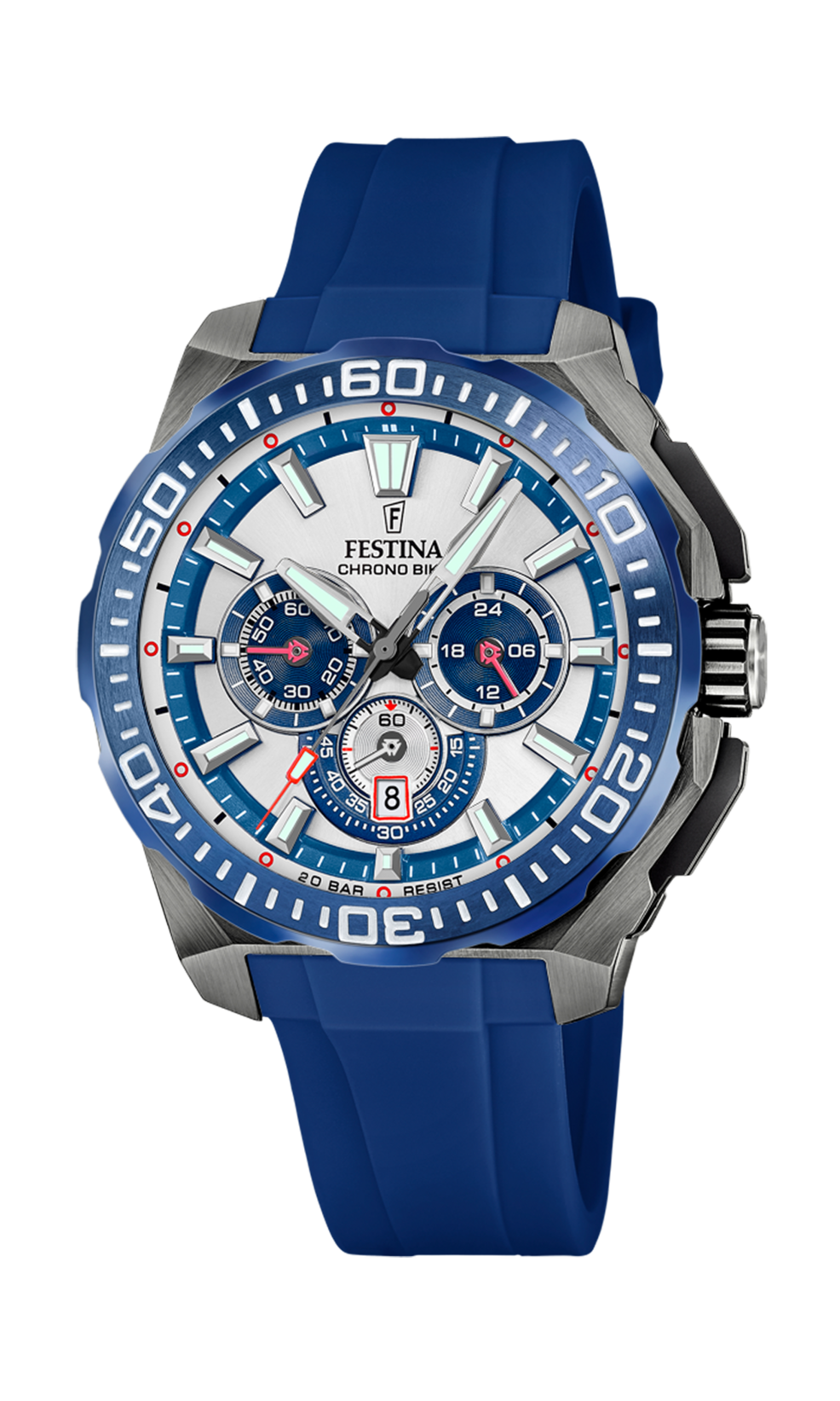 Festina Chrono Bike Rubber Chronograph Mens Watch I Model F20725-4 Quartz Movement