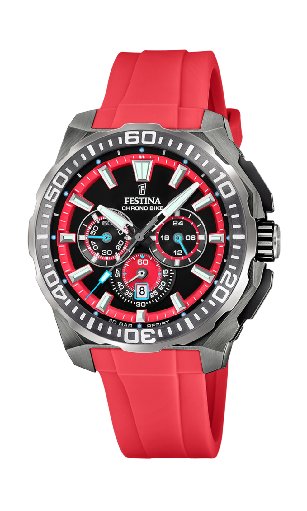 Festina Chrono Bike Rubber Chronograph Mens Watch I Model F20725-5 Quartz Movement