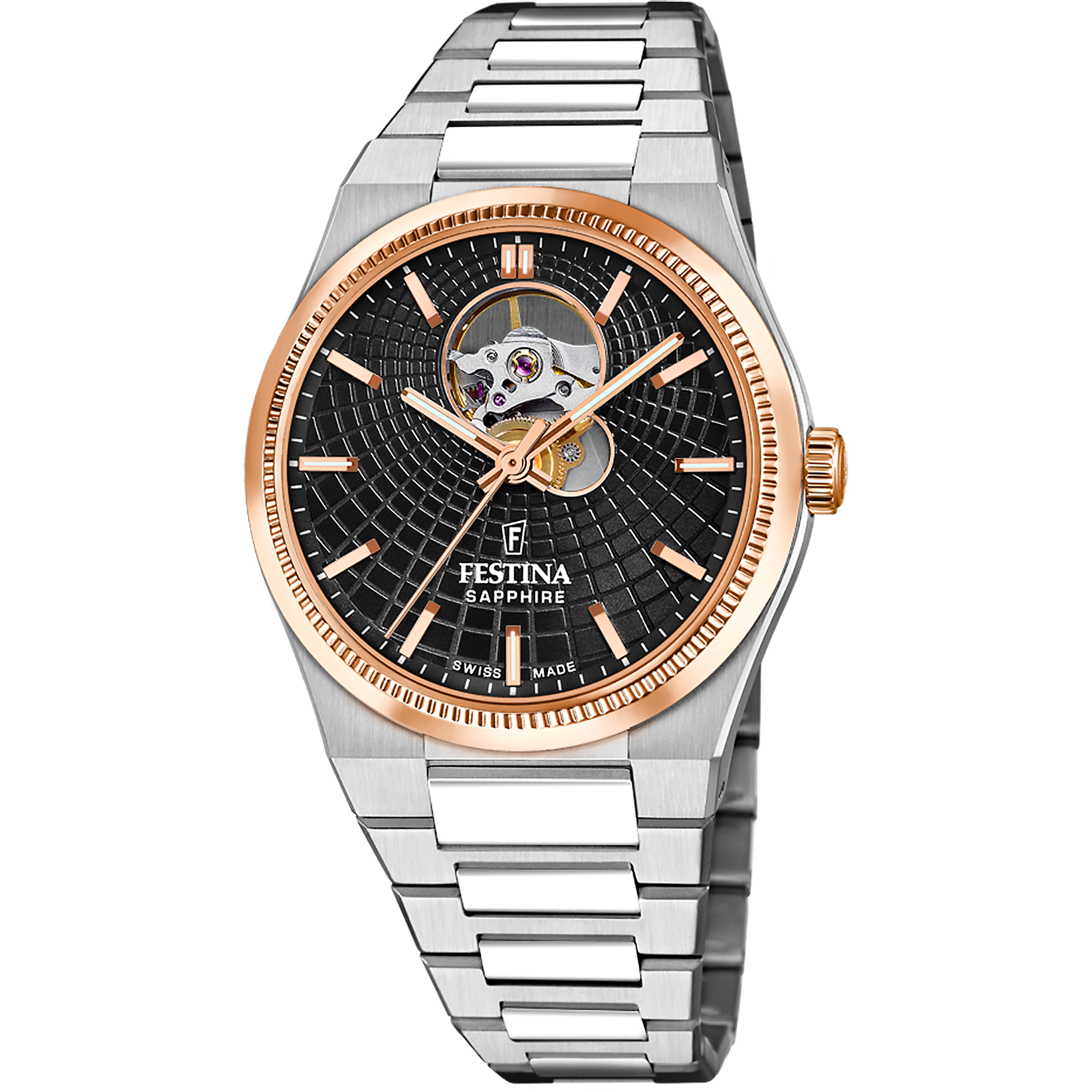 Festina Swiss Made Rive Stainless Steel Analog Mens Watch I Model F20061/4 Automatic Movement