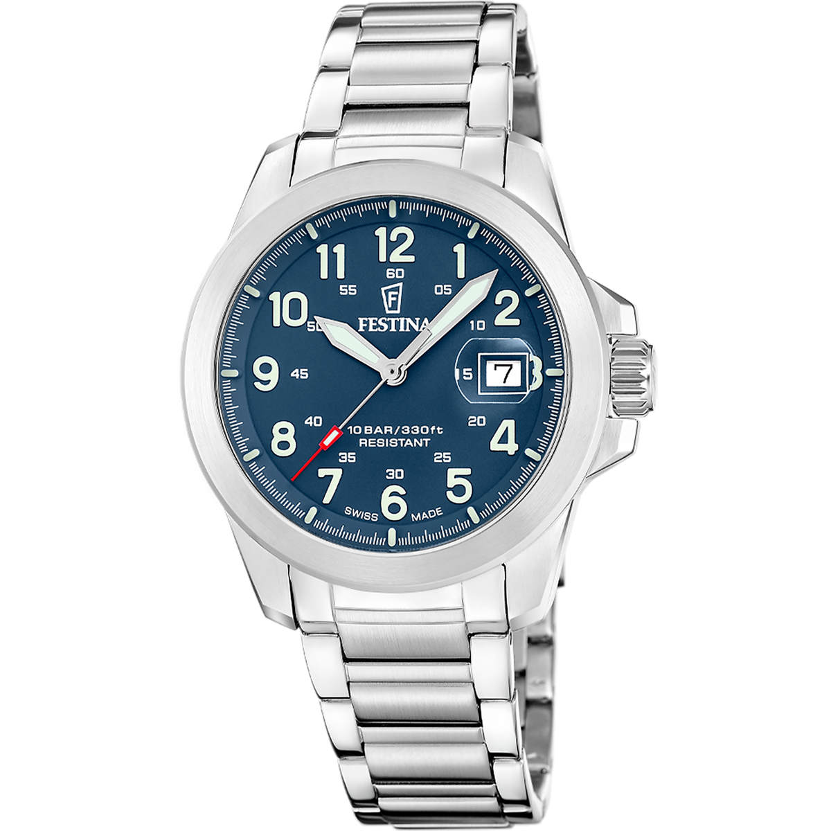 Men\'s Quartz Swiss Movt Watch Stainless Steel Band Movado Series 800 Mens Watch with Red Dial and Stainless  main image 2