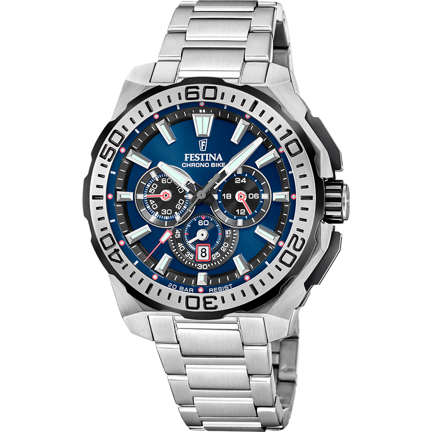 Festina Chrono Bike Stainless Steel Chronograph Mens Watch I Model F20724-2 Quartz Movement
