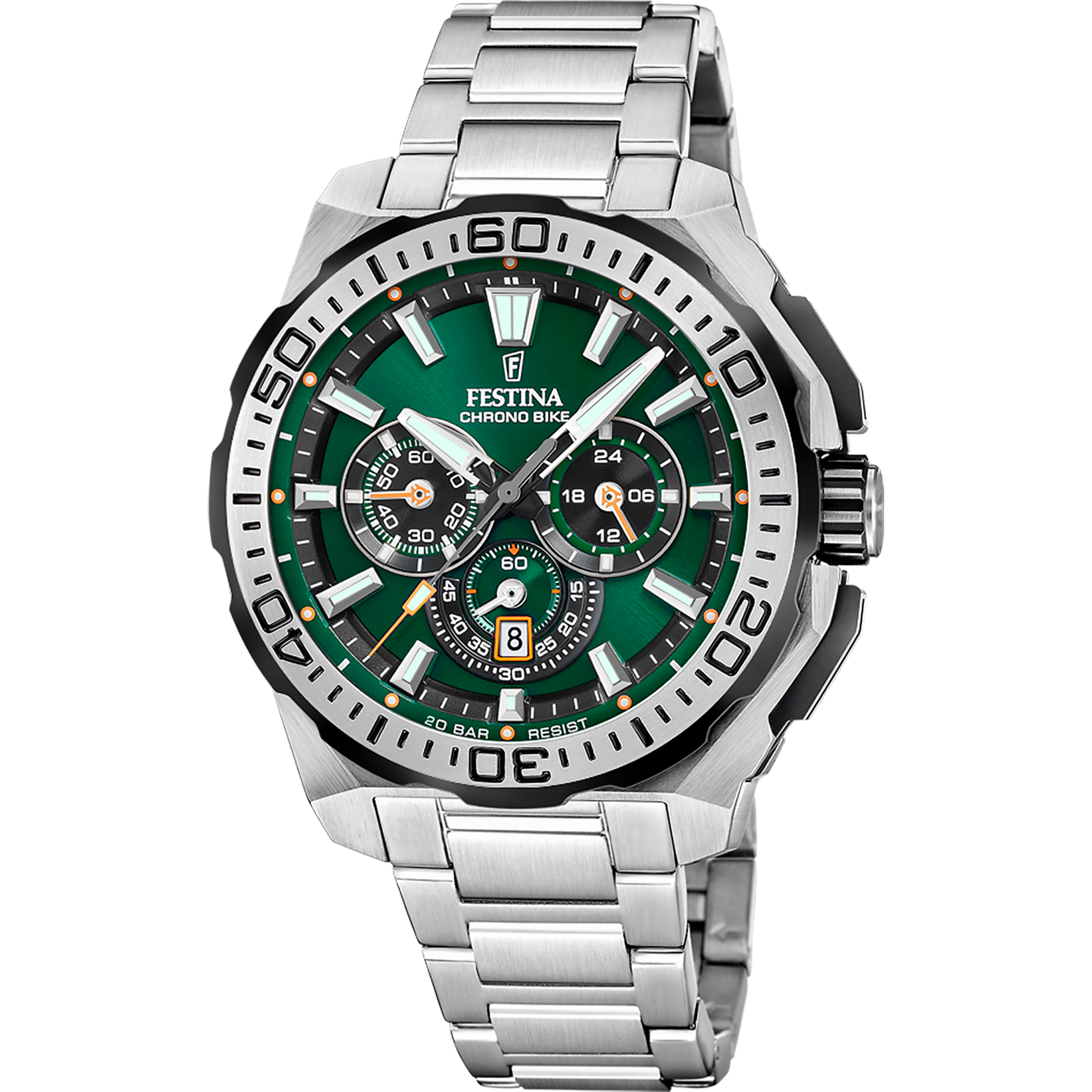 Festina Chrono Bike Stainless Steel Chronograph Mens Watch I Model F20724-3 Quartz Movement
