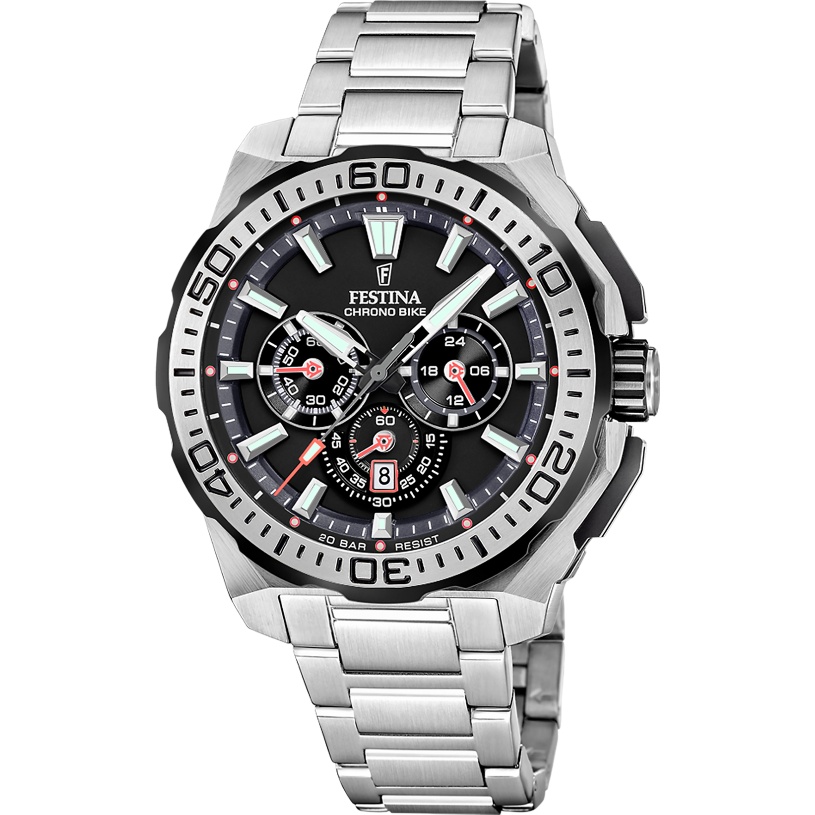 Festina Chrono Bike Stainless Steel Chronograph Mens Watch I Model F20724-7 Quartz Movement