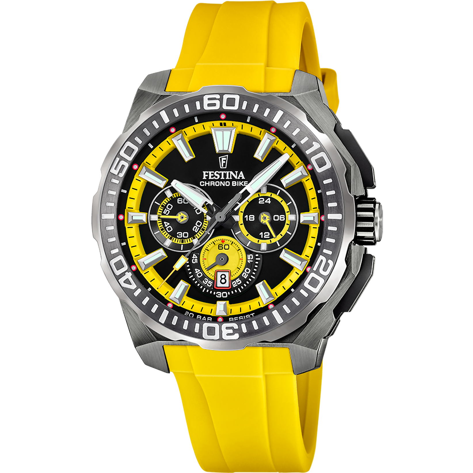 Festina Chrono Bike Rubber Chronograph Mens Watch I Model F20725-1 Quartz Movement