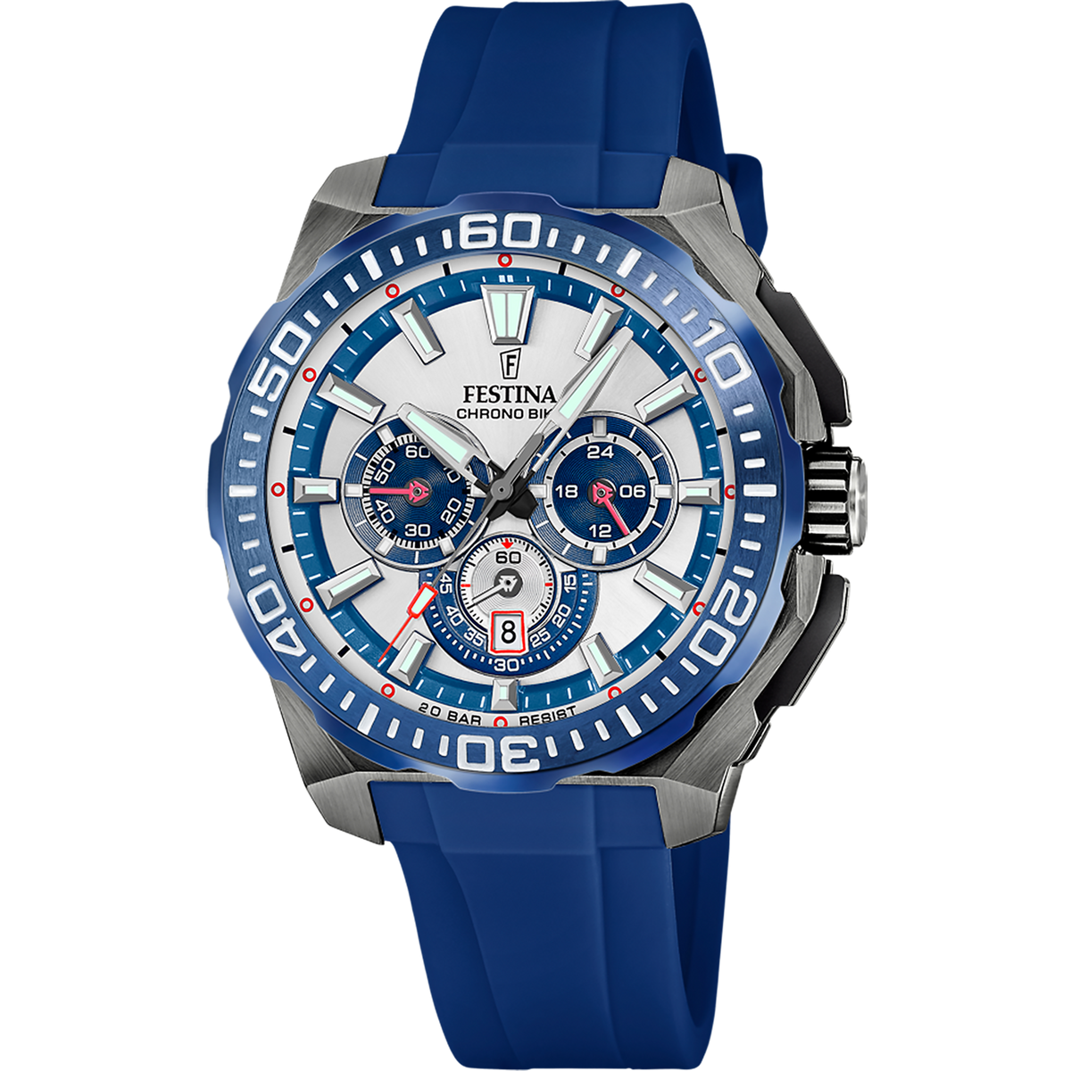 Festina Chrono Bike Rubber Chronograph Mens Watch I Model F20725-4 Qua