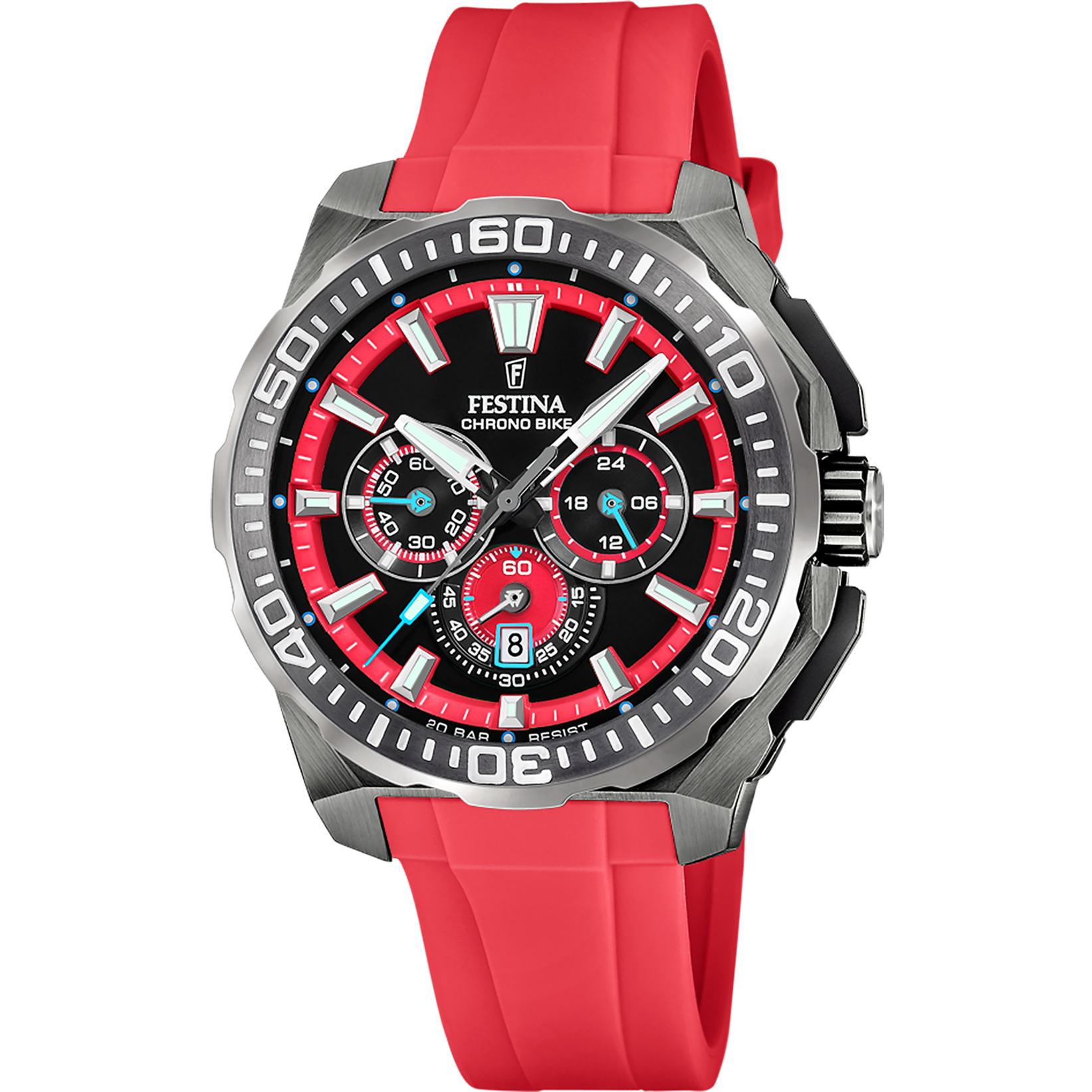 Festina Chrono Bike Rubber Chronograph Mens Watch I Model F20725-5 Quartz Movement