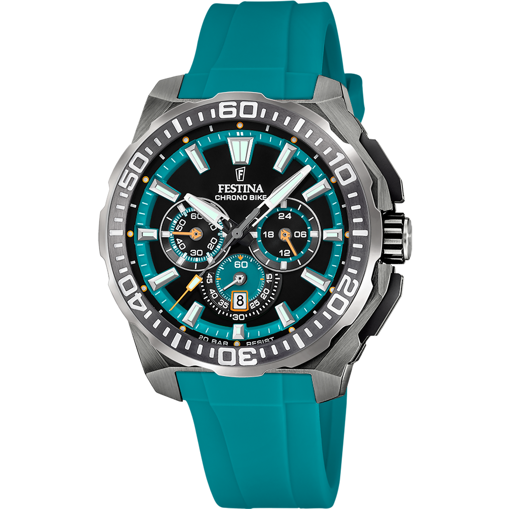 Festina Chrono Bike Rubber Chronograph Mens Watch I Model F20725-6 Quartz Movement