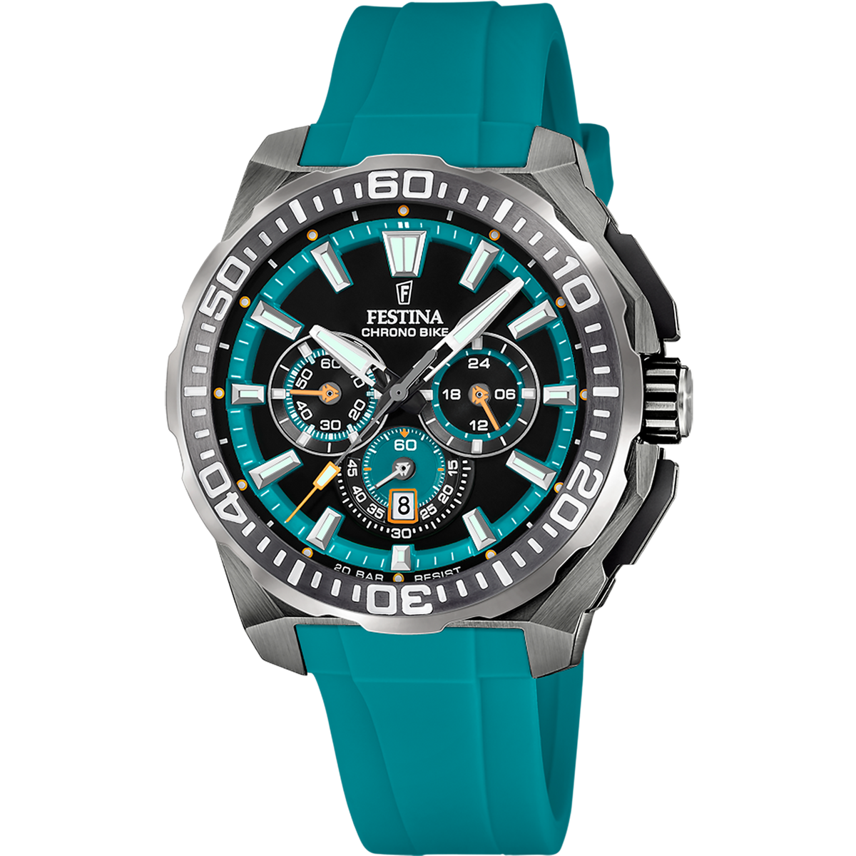 Festina Chrono Bike Rubber Chronograph Mens Watch I Model F20725-6 Qua