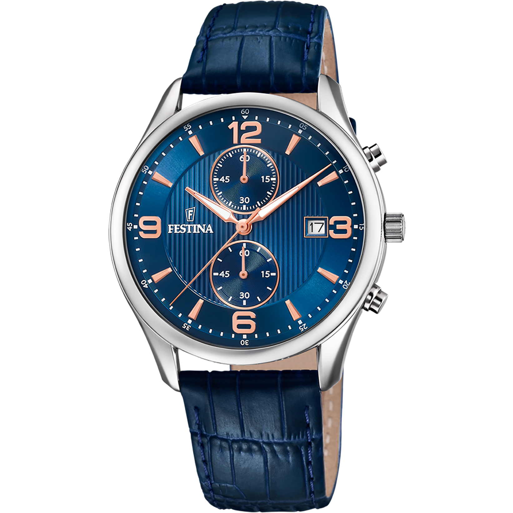 Festina Timeless Chronograph Leather Chronograph Mens Watch I Model F6855/6 Quartz Movement
