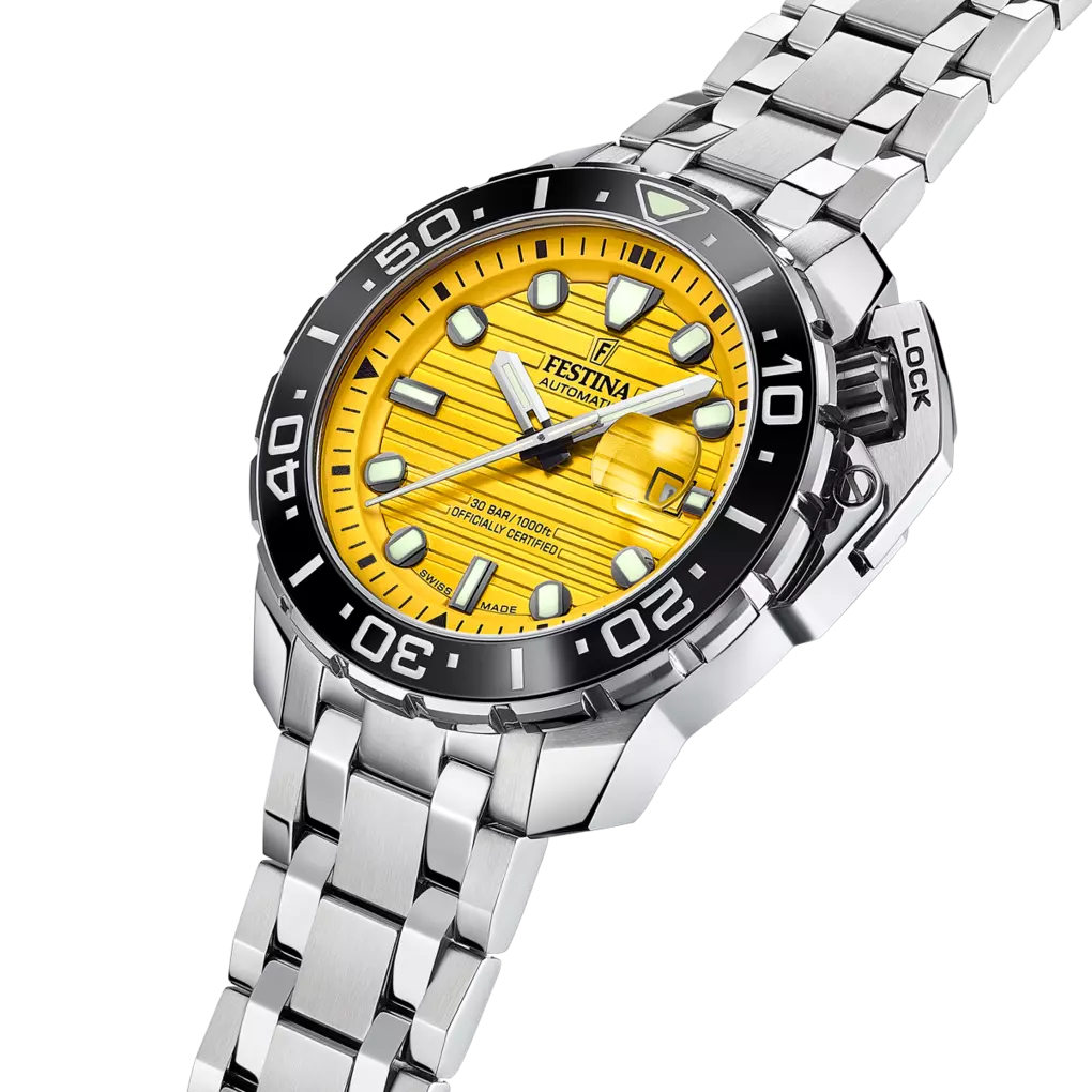 Festina Swiss Made Diver Stainless Steel Analog Mens Watch I Model F20043/1 Automatic Movement