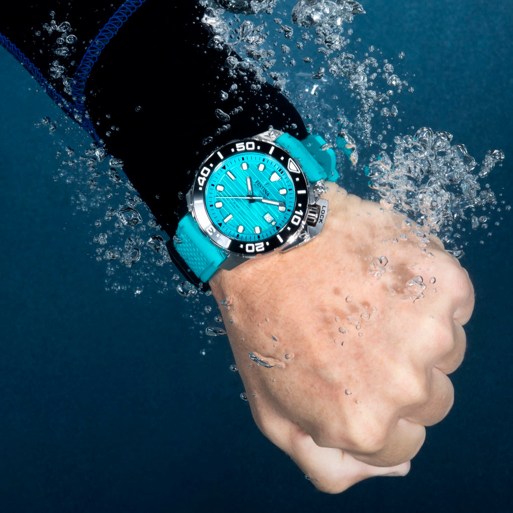 Festina Swiss Made Diver Stainless Steel Analog Mens Watch I Model F20043/5 Automatic Movement