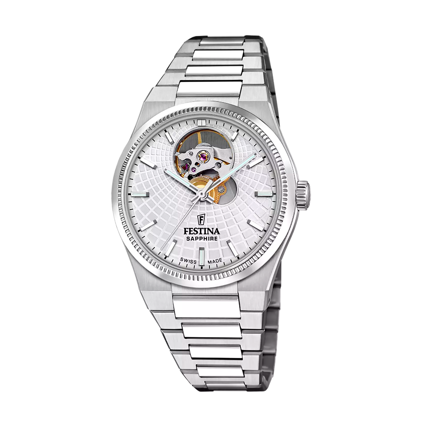 Festina Swiss Made Rive Stainless Steel Analog Mens Watch I Model F20054/1 Automatic Movement