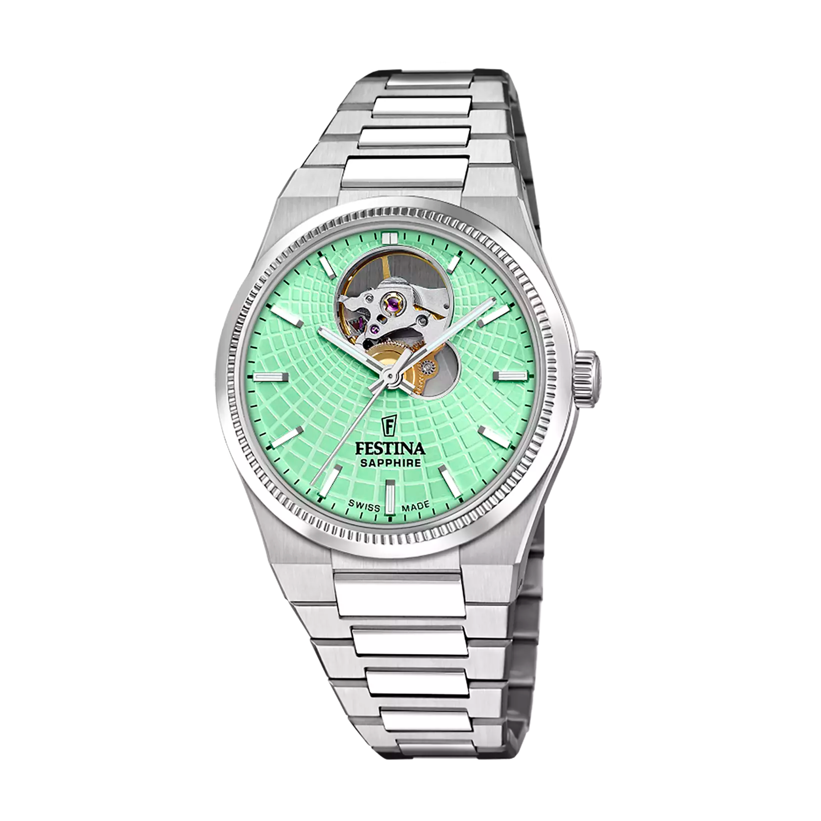 Festina Swiss Made Rive Stainless Steel Analog Mens Watch I Model F20054/3 Automatic Movement