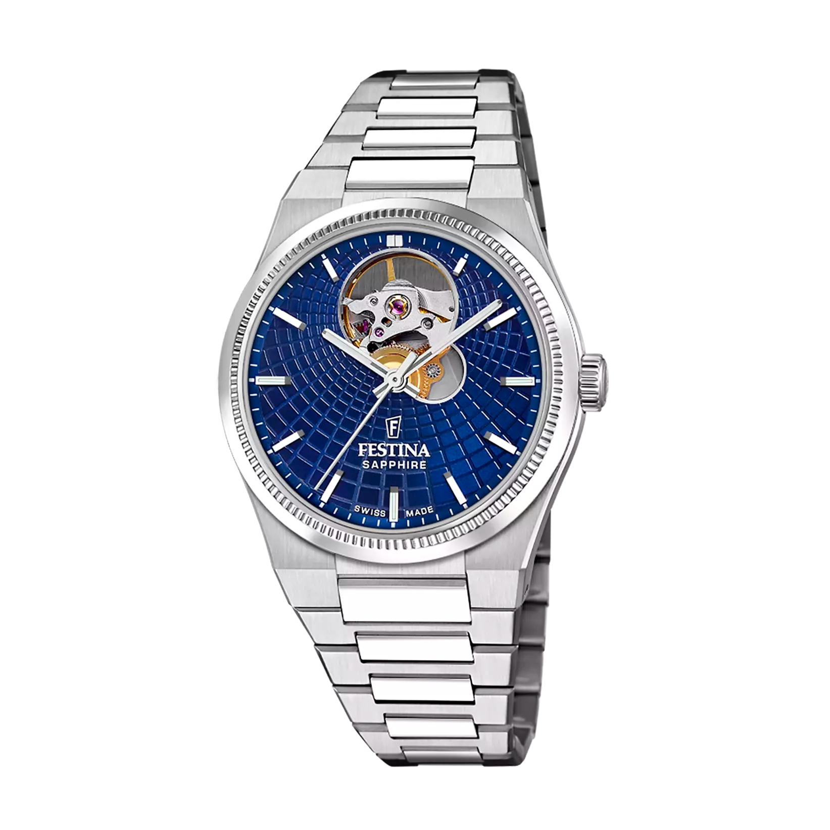 Festina Swiss Made Rive Stainless Steel Analog Mens Watch I Model F20054/5 Automatic Movement