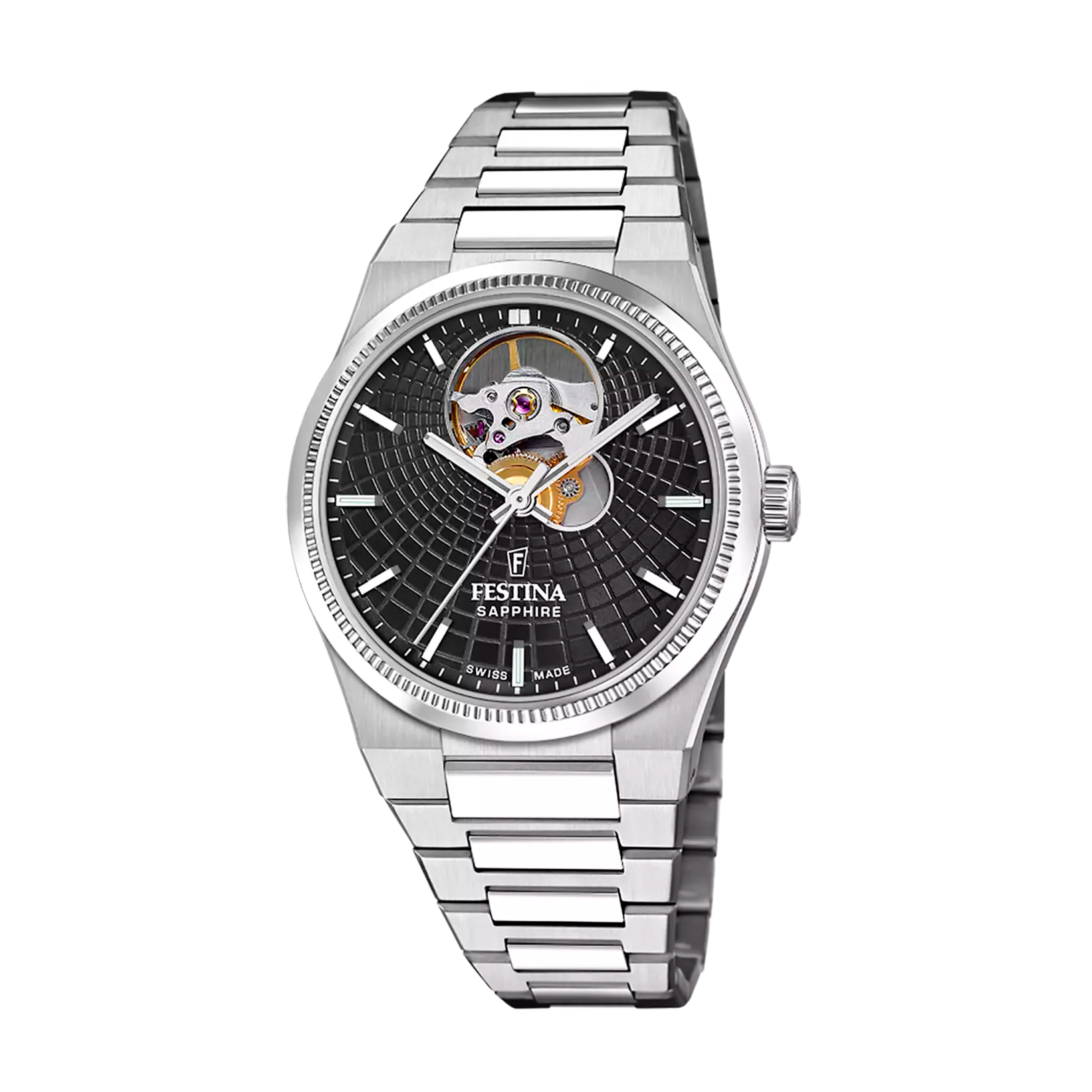 Festina Swiss Made Rive Stainless Steel Analog Mens Watch I Model F20054/6 Automatic Movement