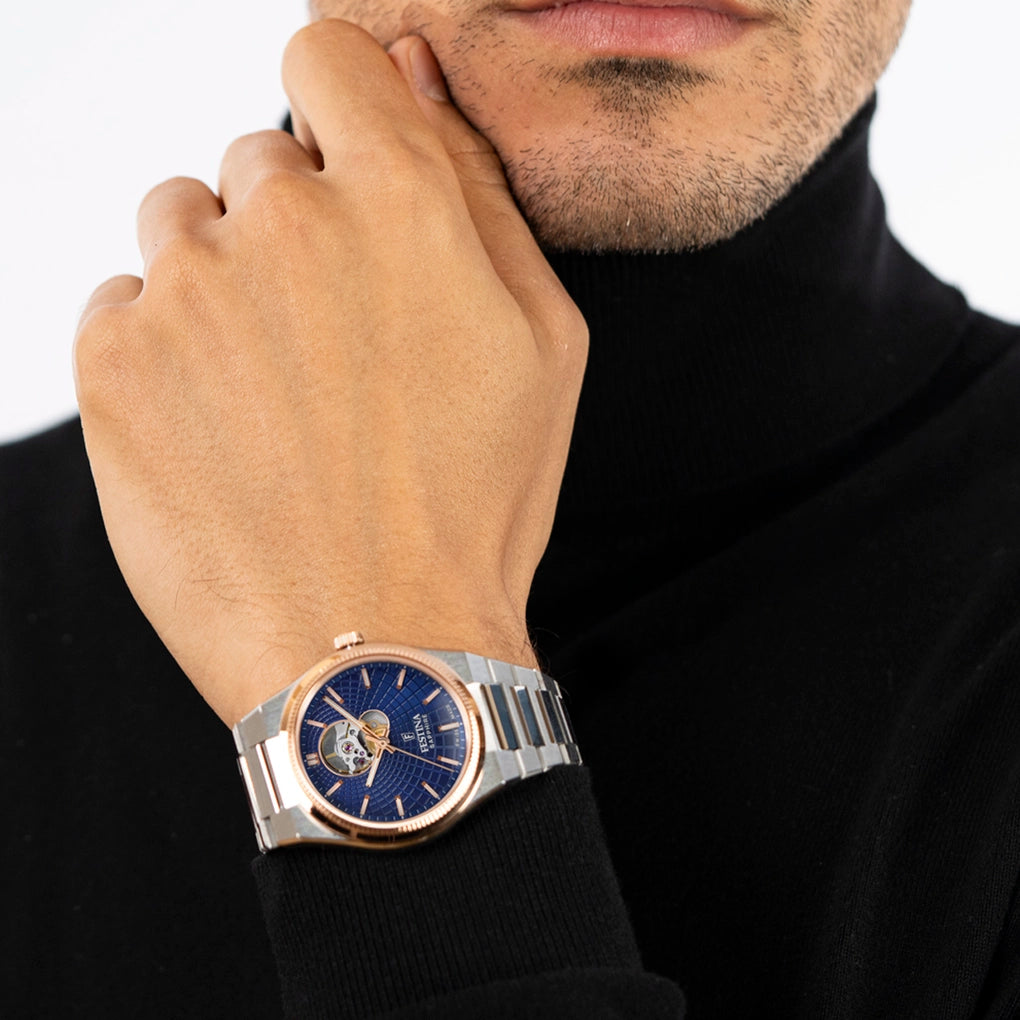 Festina Swiss Made Rive Stainless Steel Analog Mens Watch I Model F20061/2 Automatic Movement
