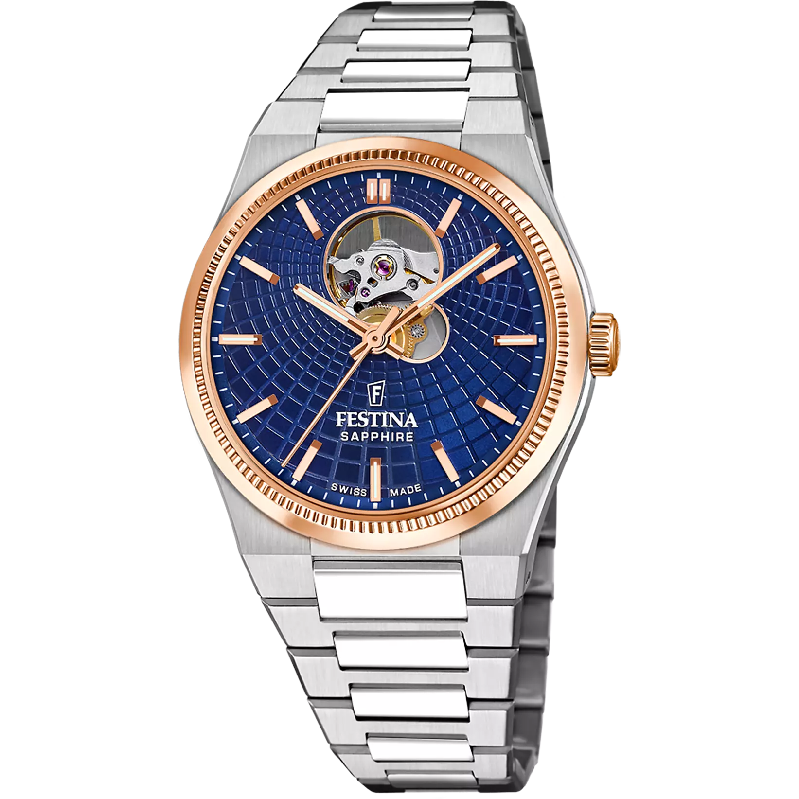 Festina Swiss Made Rive Stainless Steel Analog Mens Watch I Model F20061/2 Automatic Movement