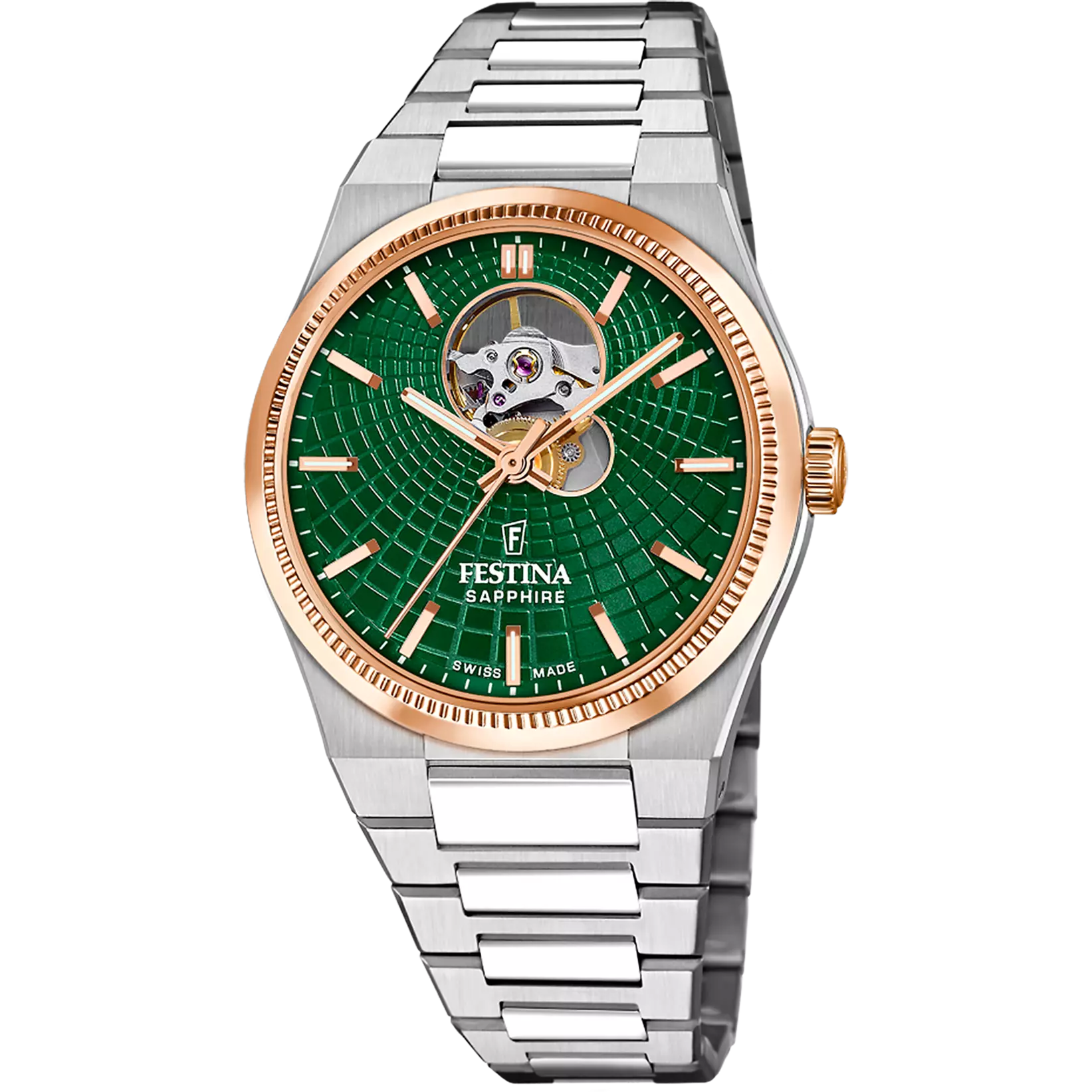 Festina Swiss Made Rive Stainless Steel Analog Mens Watch I Model F20061/3 Automatic Movement