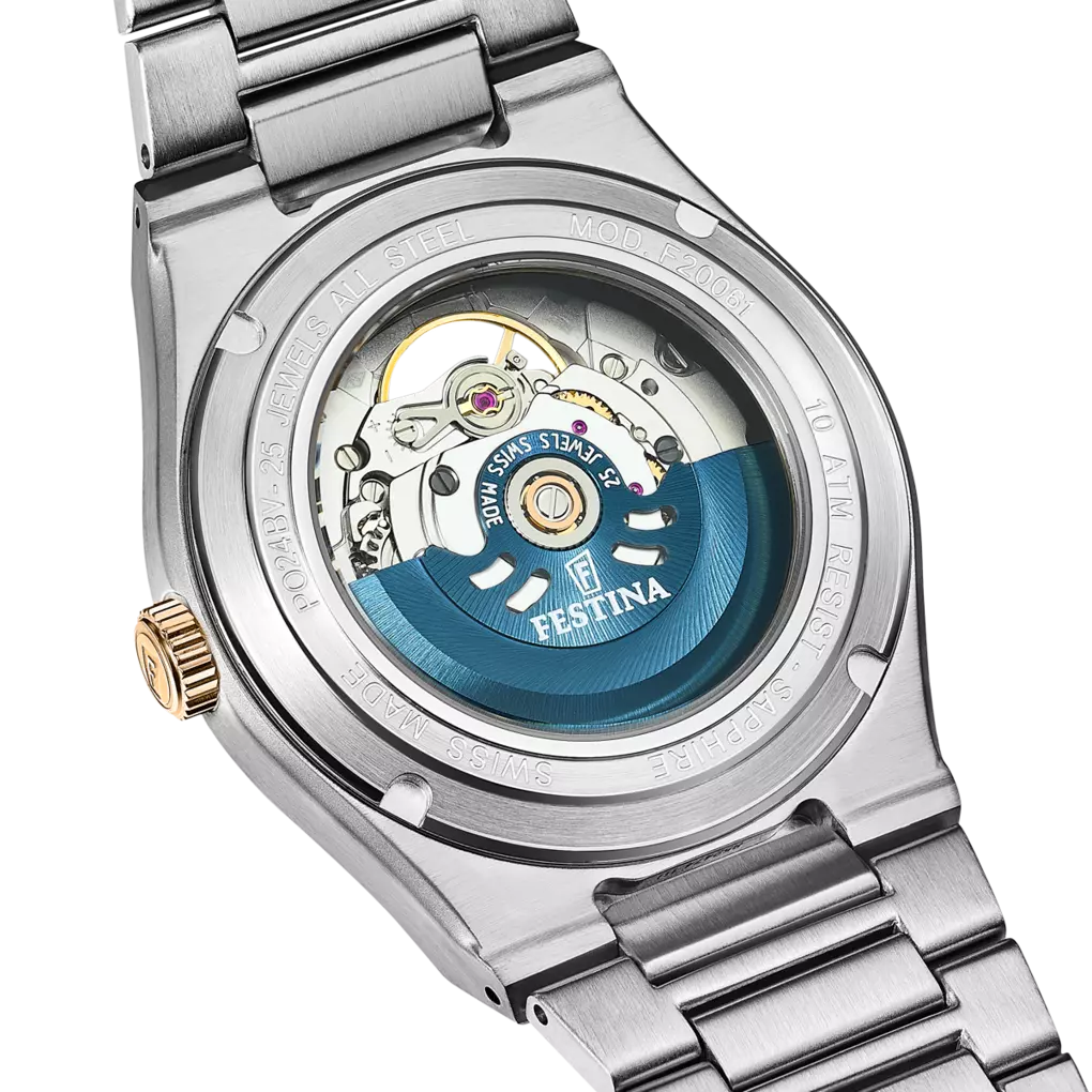 Festina Swiss Made Rive Stainless Steel Analog Mens Watch I Model F20061/3 Automatic Movement