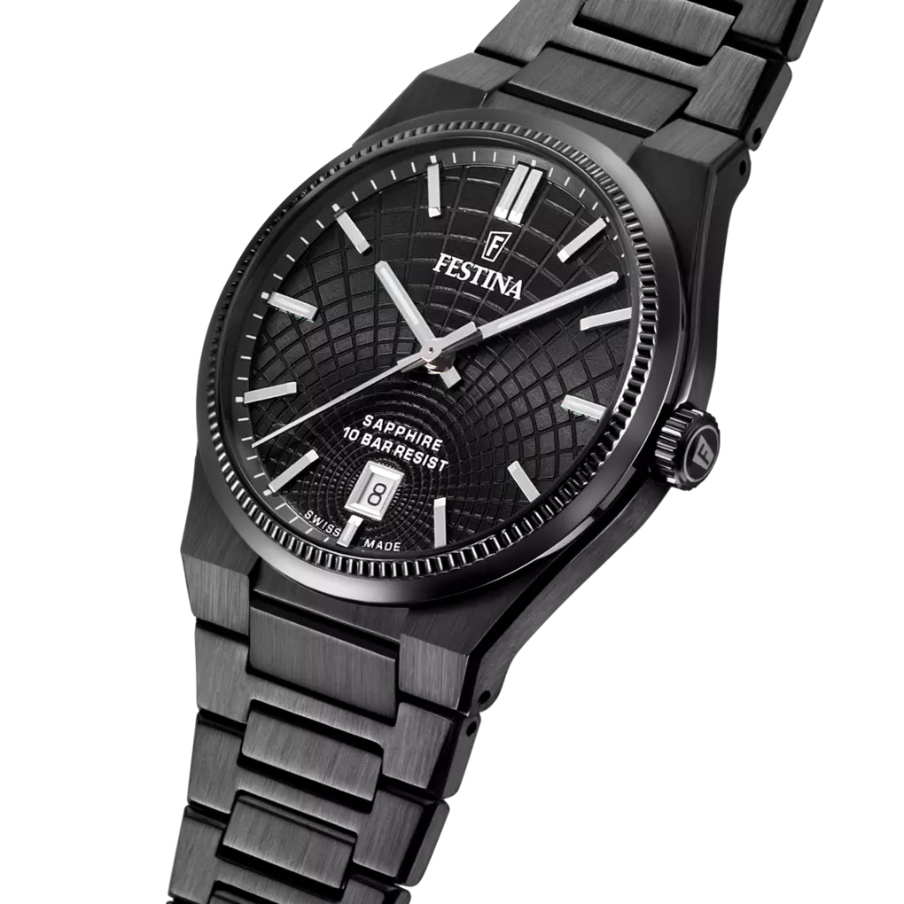 Festina Swiss Made Rive Stainless Steel Analog Mens Watch I Model F20080/1 Quartz Movement