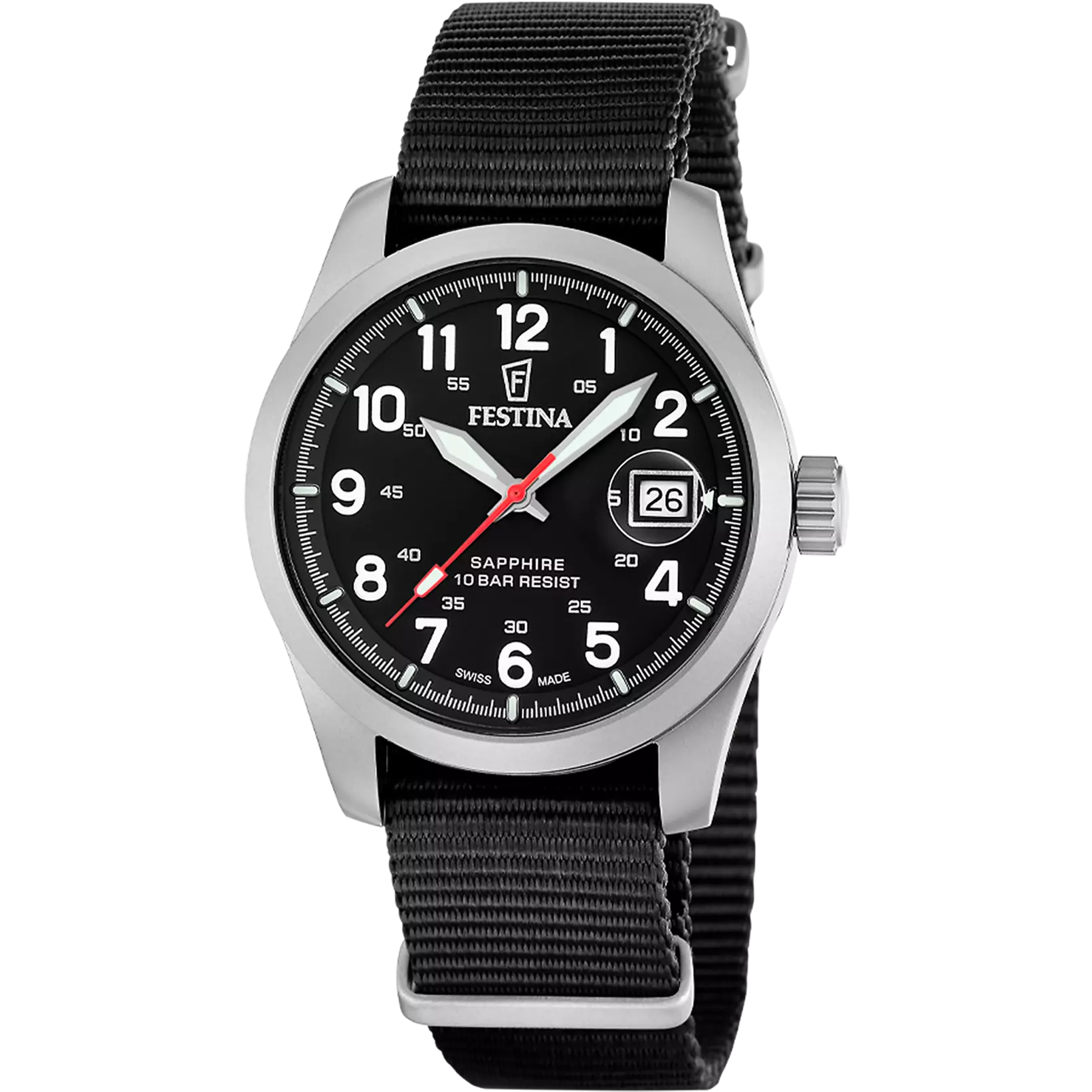 Festina Swiss Made Nylon Analog Mens Watch I Model F20082/3 Quartz Movement