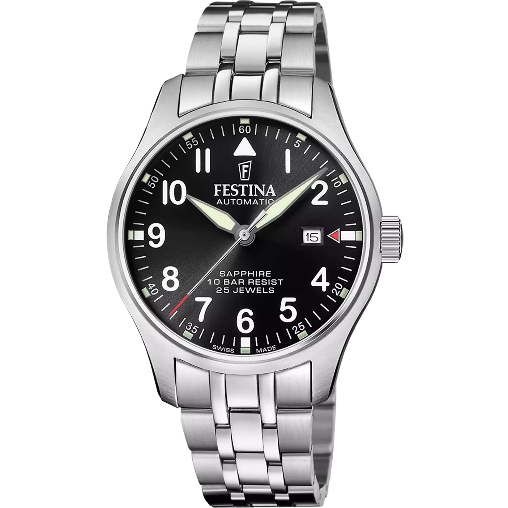Festina Swiss Made Stainless Steel Analog Mens Watch I Model F20151/D Automatic Movement