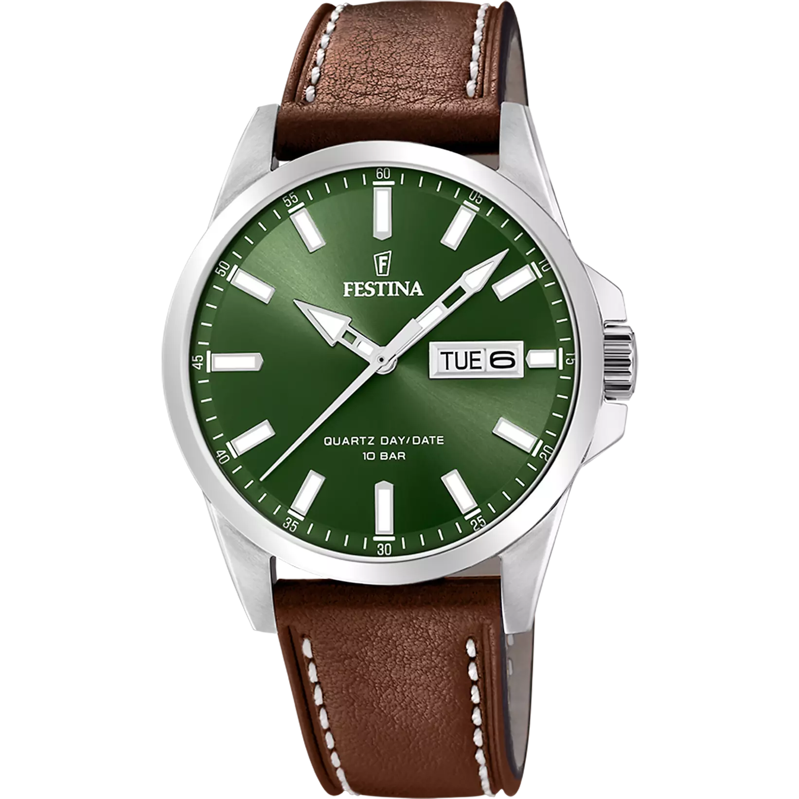 Festina Classics Leather Analog Mens Watch I Model F20358/5 Quartz Movement