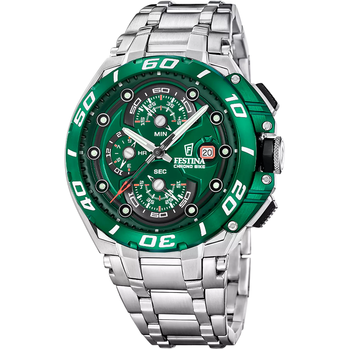 【Dinner Rush】tempo 展示品【F-2507OB24】 Festina Chrono Bike Stainless Steel Chronograph Mens Watch I Model F20