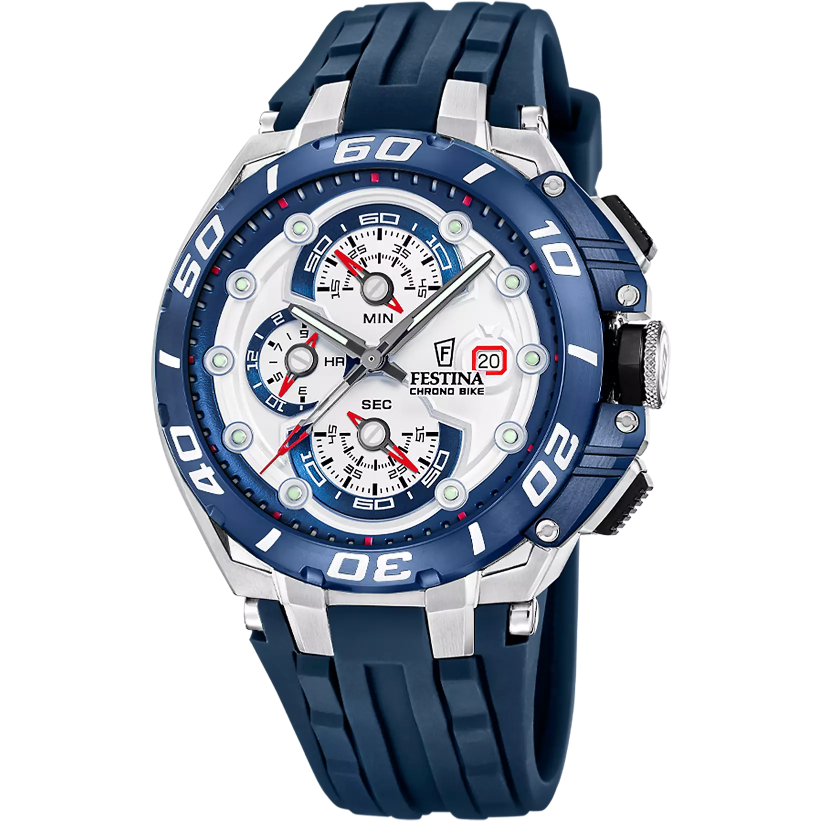 Festina Chrono Bike Rubber Chronograph Mens Watch I Model F20755-1 Quartz Movement