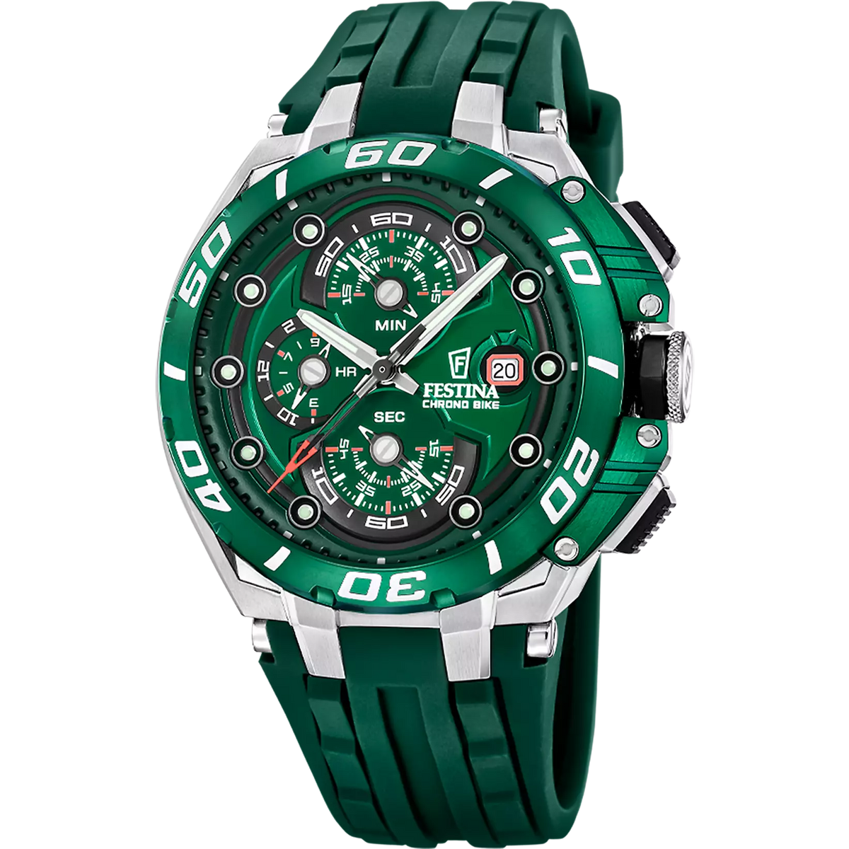 Festina Chrono Bike Rubber Chronograph Mens Watch I Model F20755-3 Qua